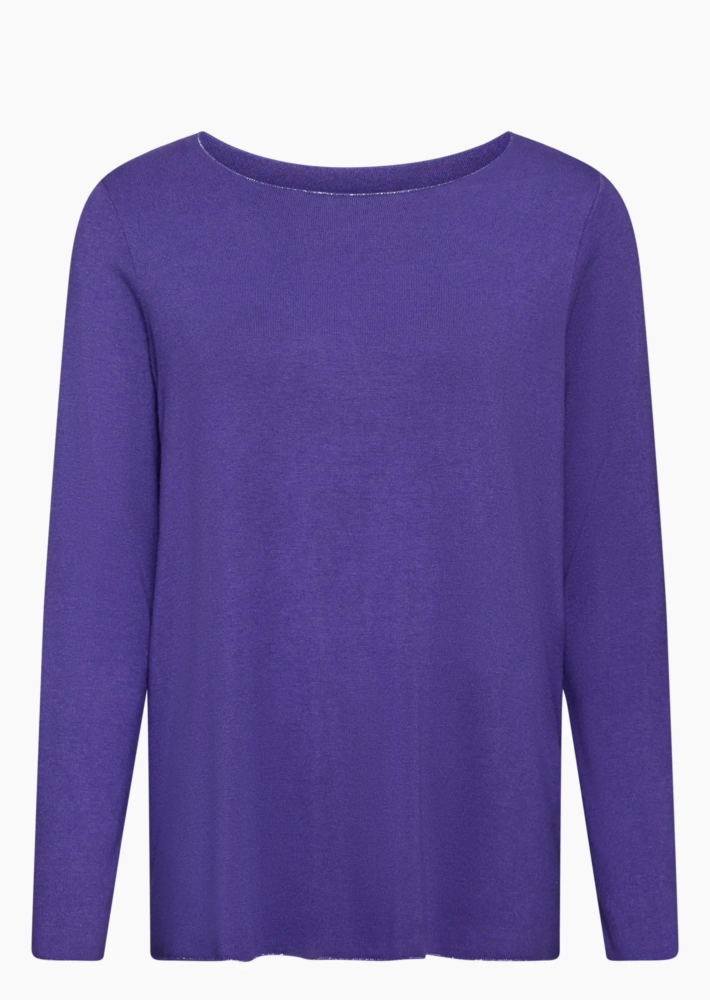 Langarmshirt in Feinstrick, electric purple