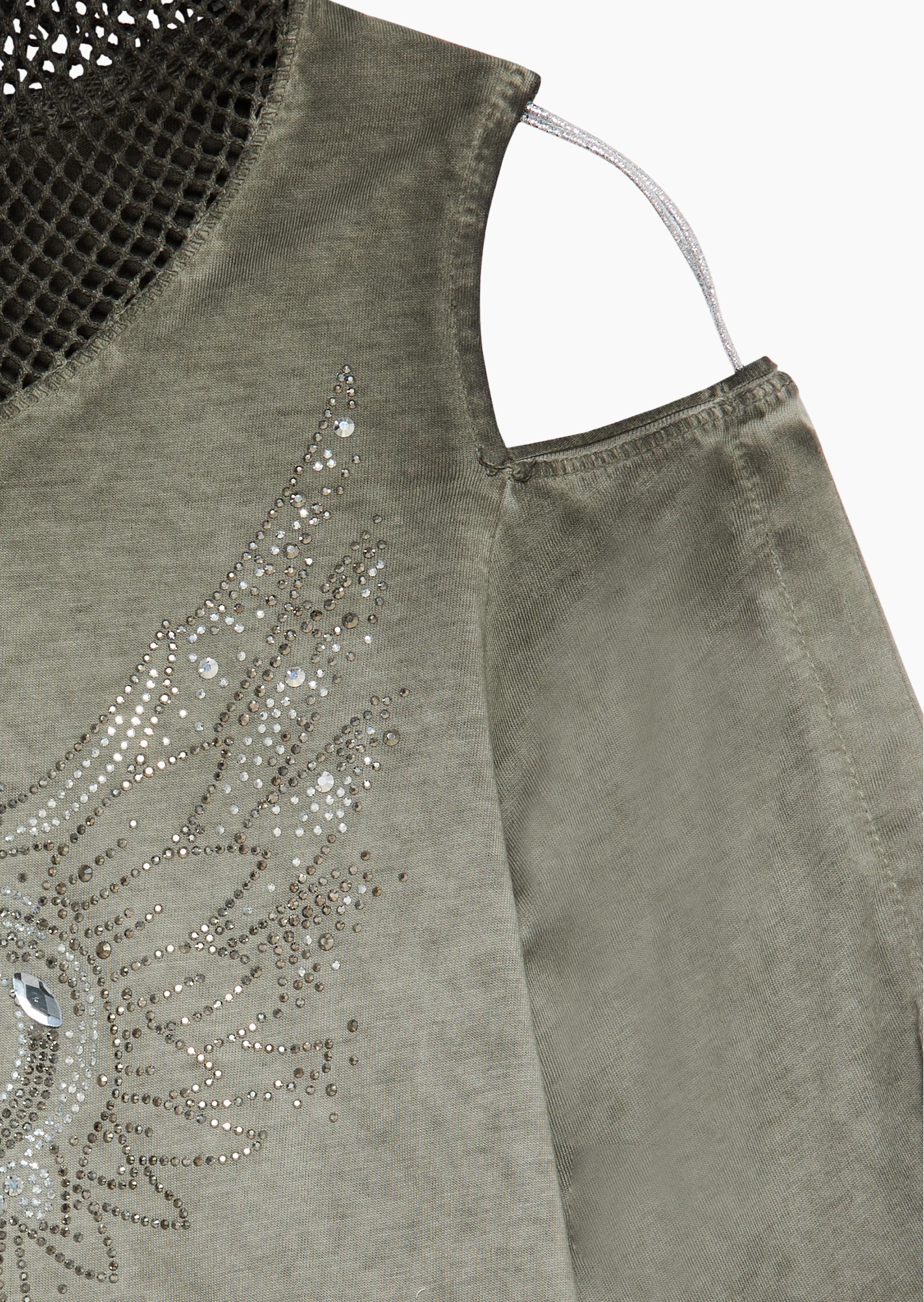 Shirt mit dekorativem Cut-Out, khaki