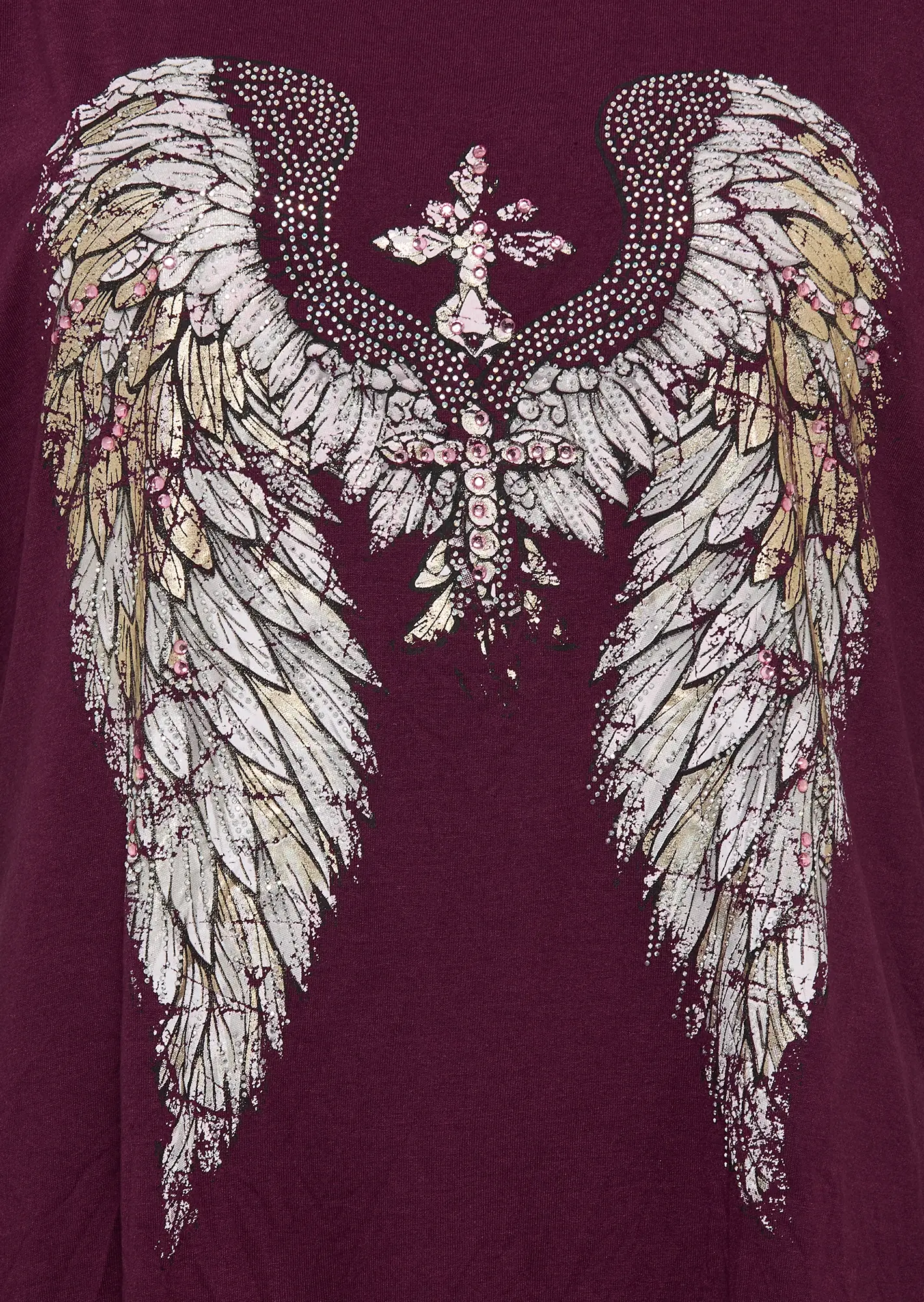 Zipfeliges Shirt mit Flügeln, plum