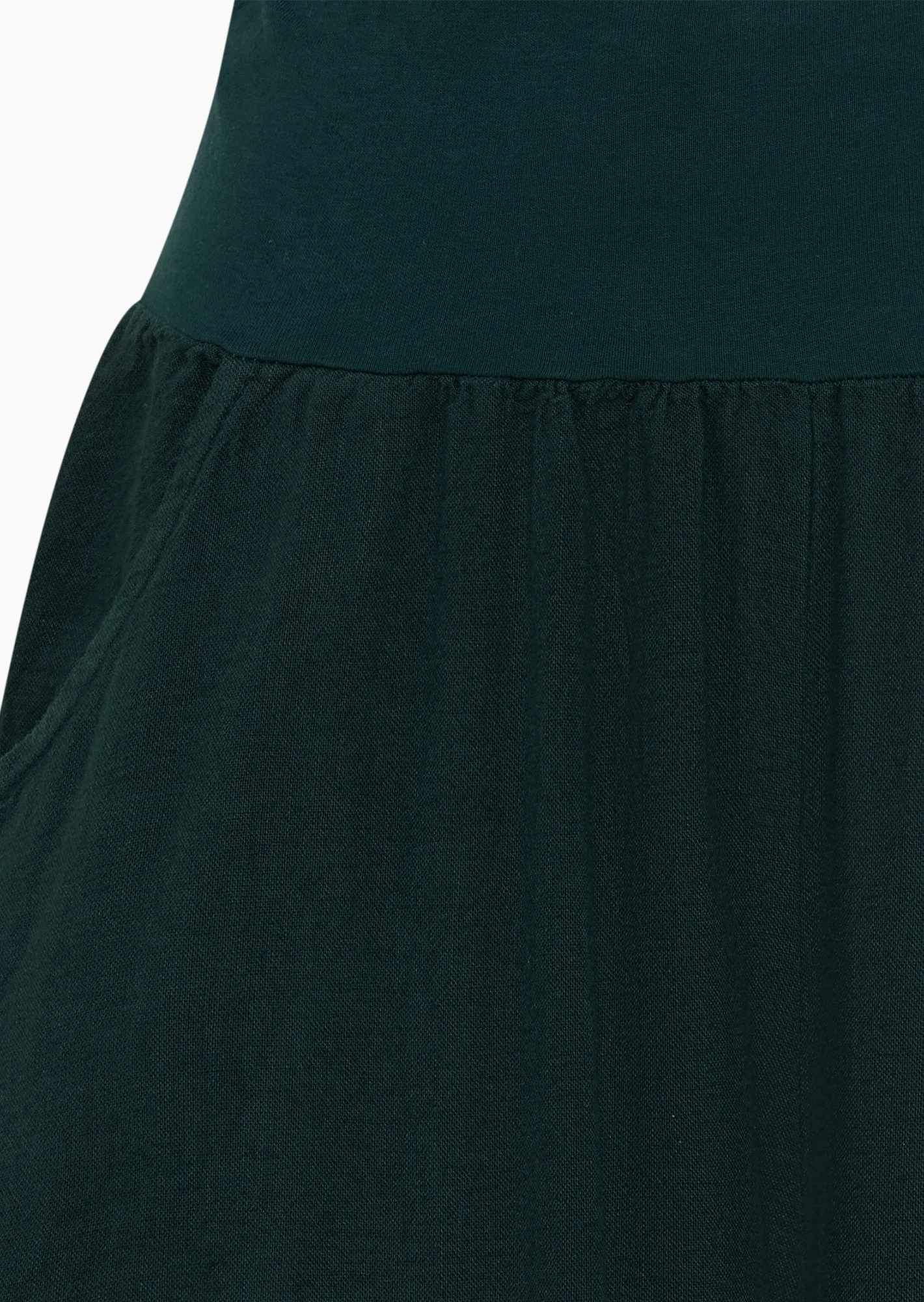 Wide Leg Leinenhose, forest green