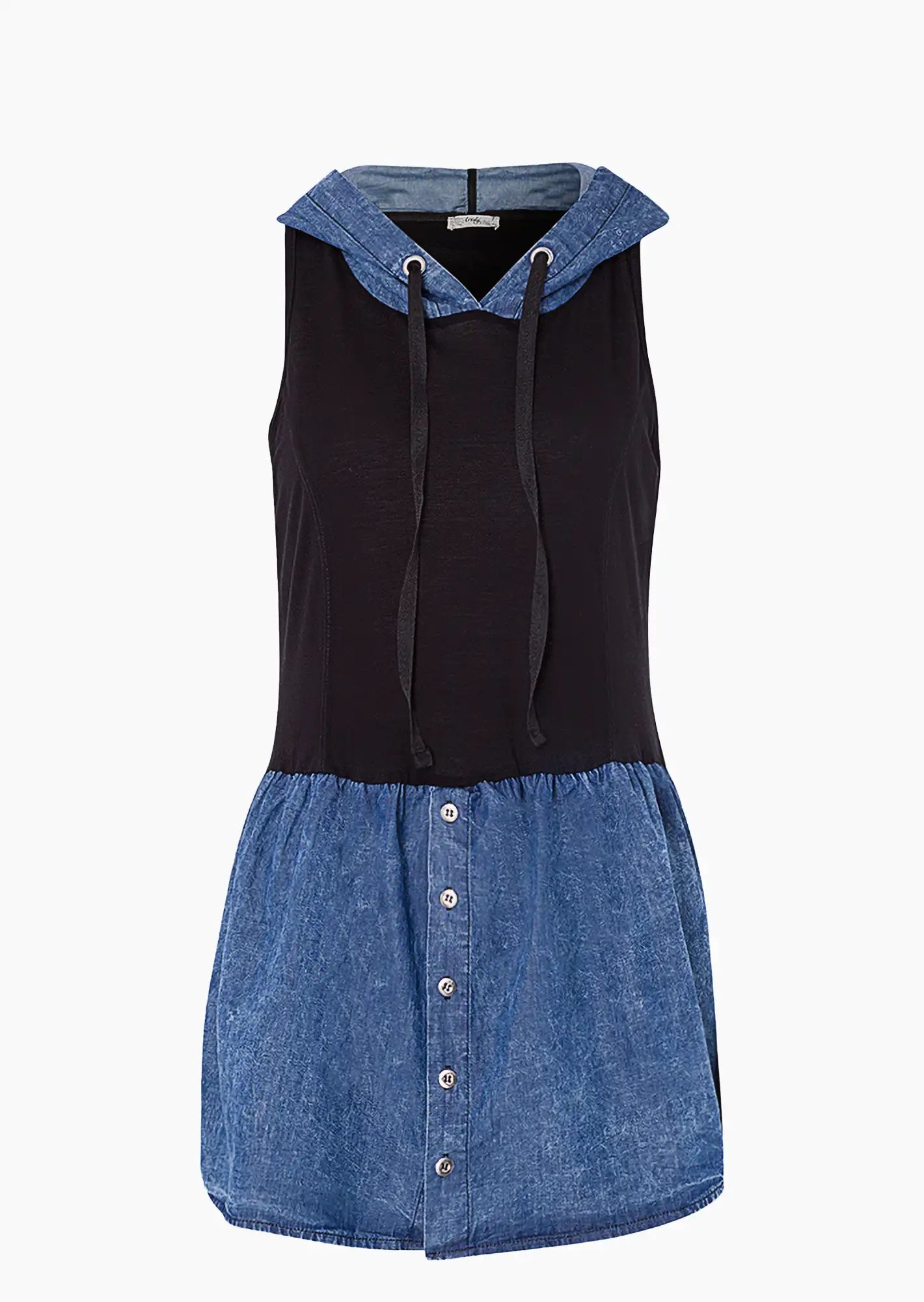 Basic Top SUSI mit Kapuze, dark blue denim
