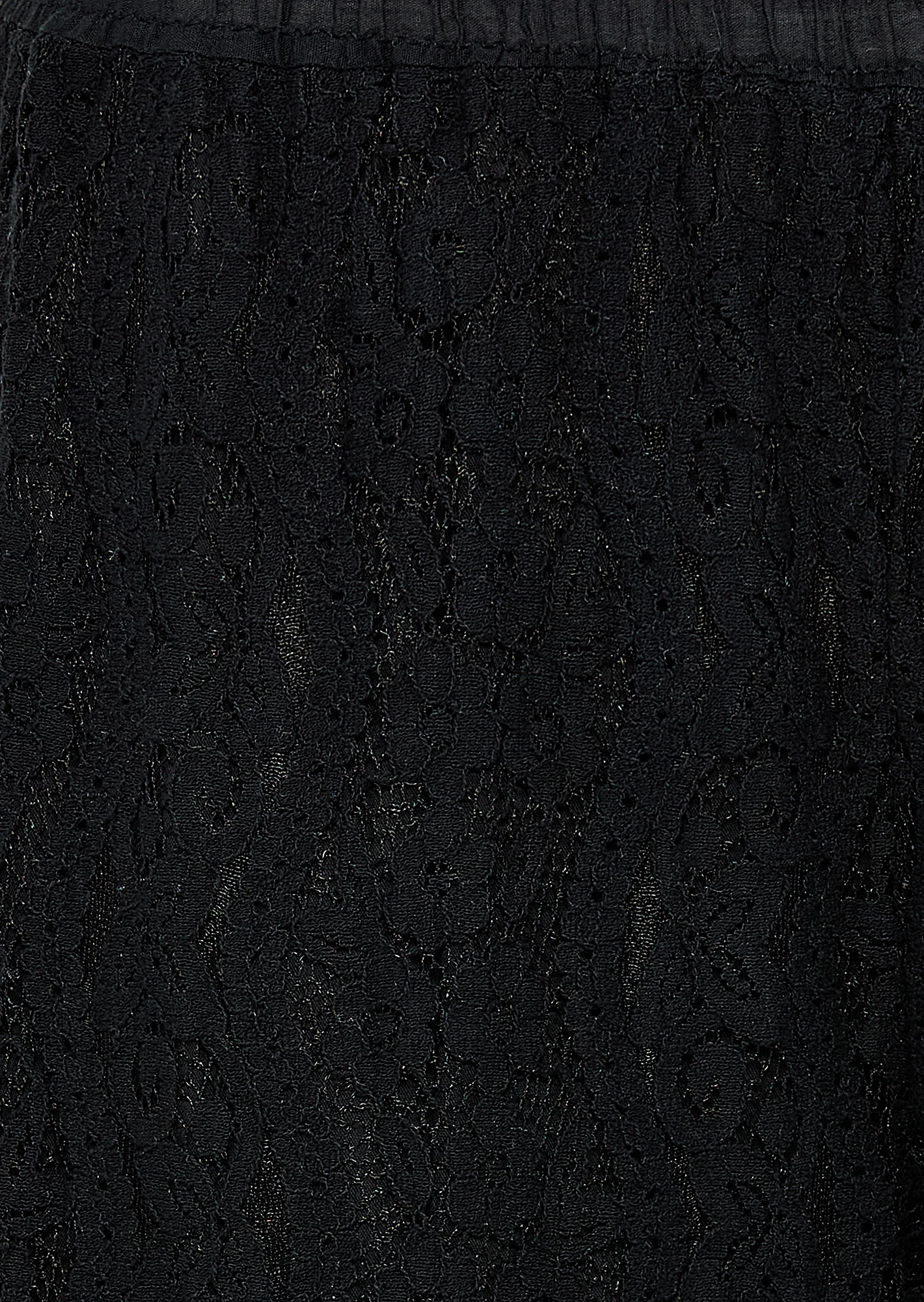 Wide Leg Hose mit Spitze, schwarz