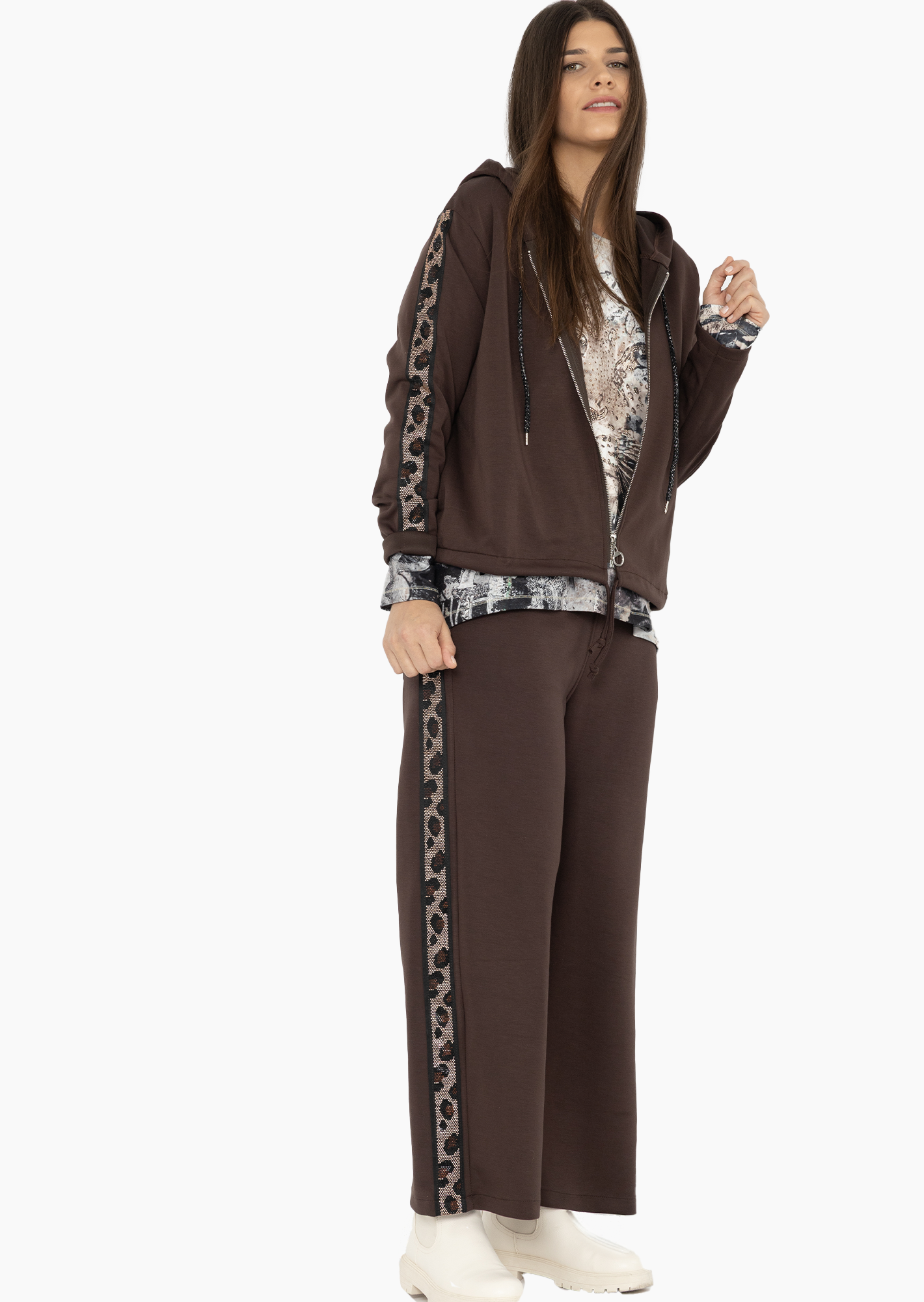 Pants mit Galonstreifen, mocca