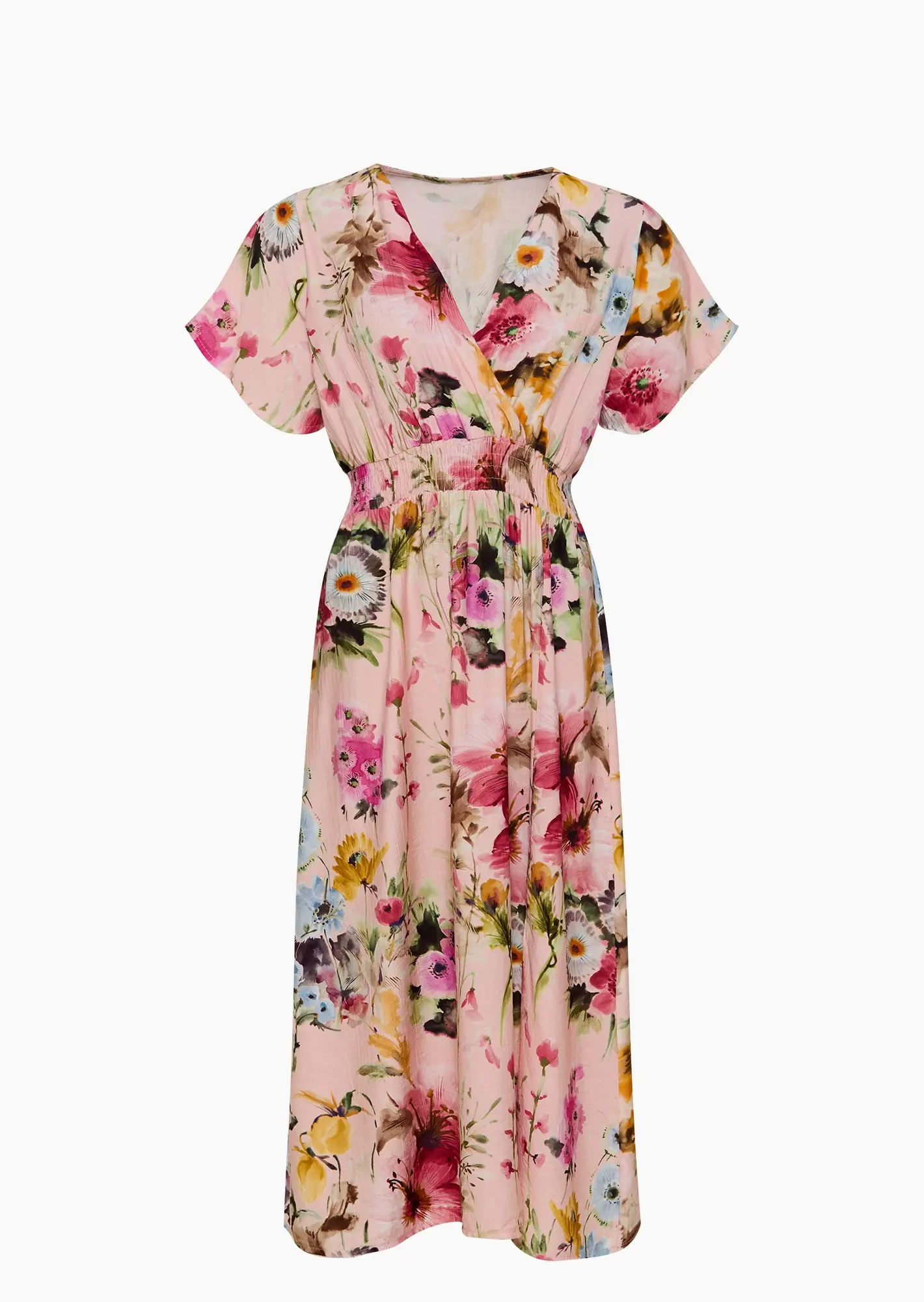 Lockeres Viskose-Kleid im Blumenprint, mandelblüte