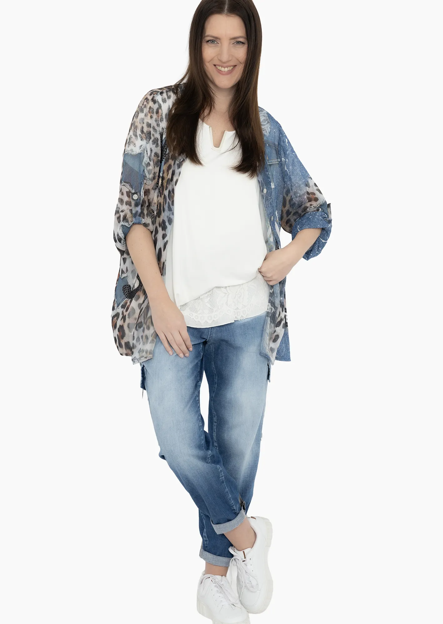 Jeans im Cargostyle, blue denim