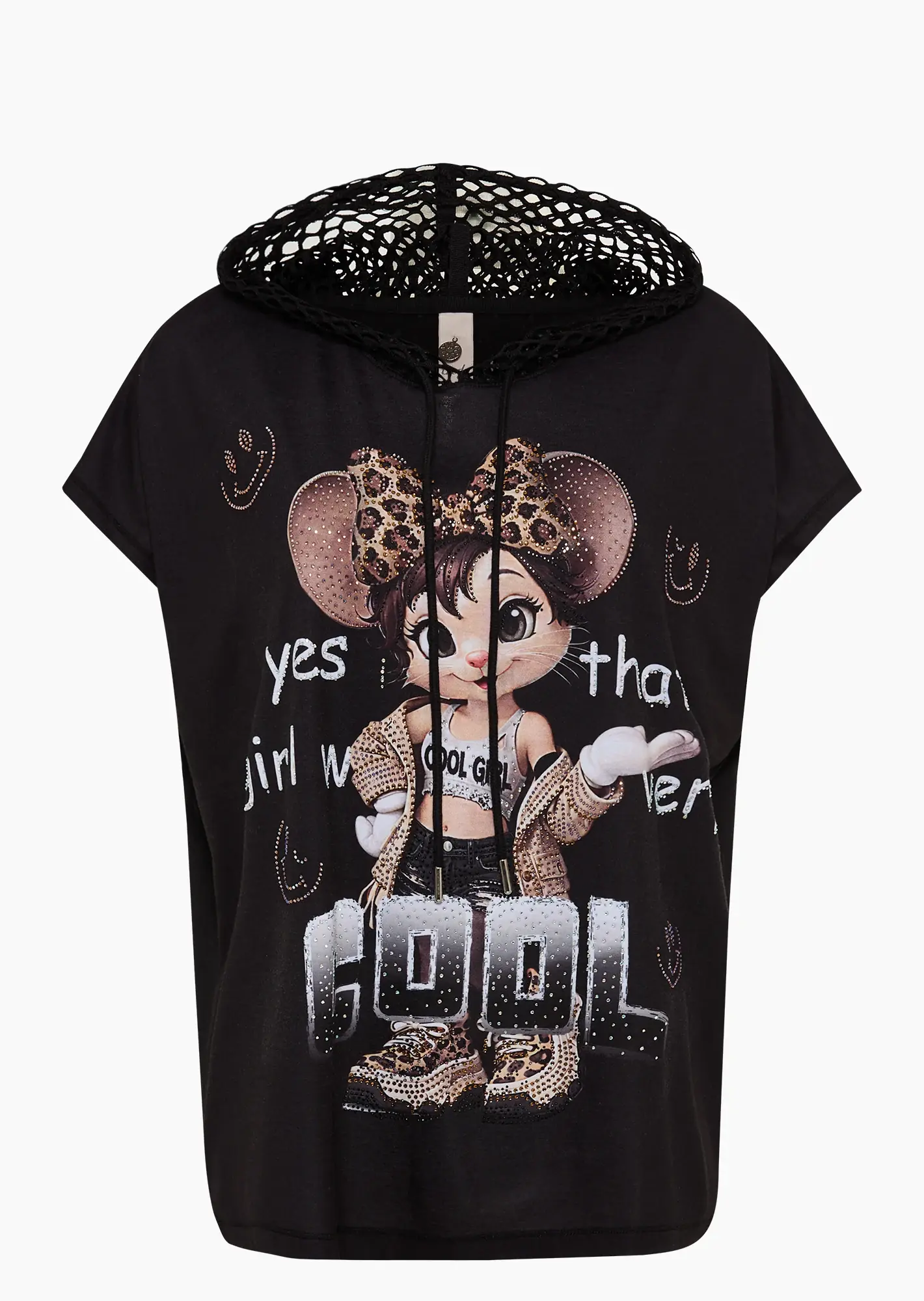 Shirt mit Animalmausprint, schwarz