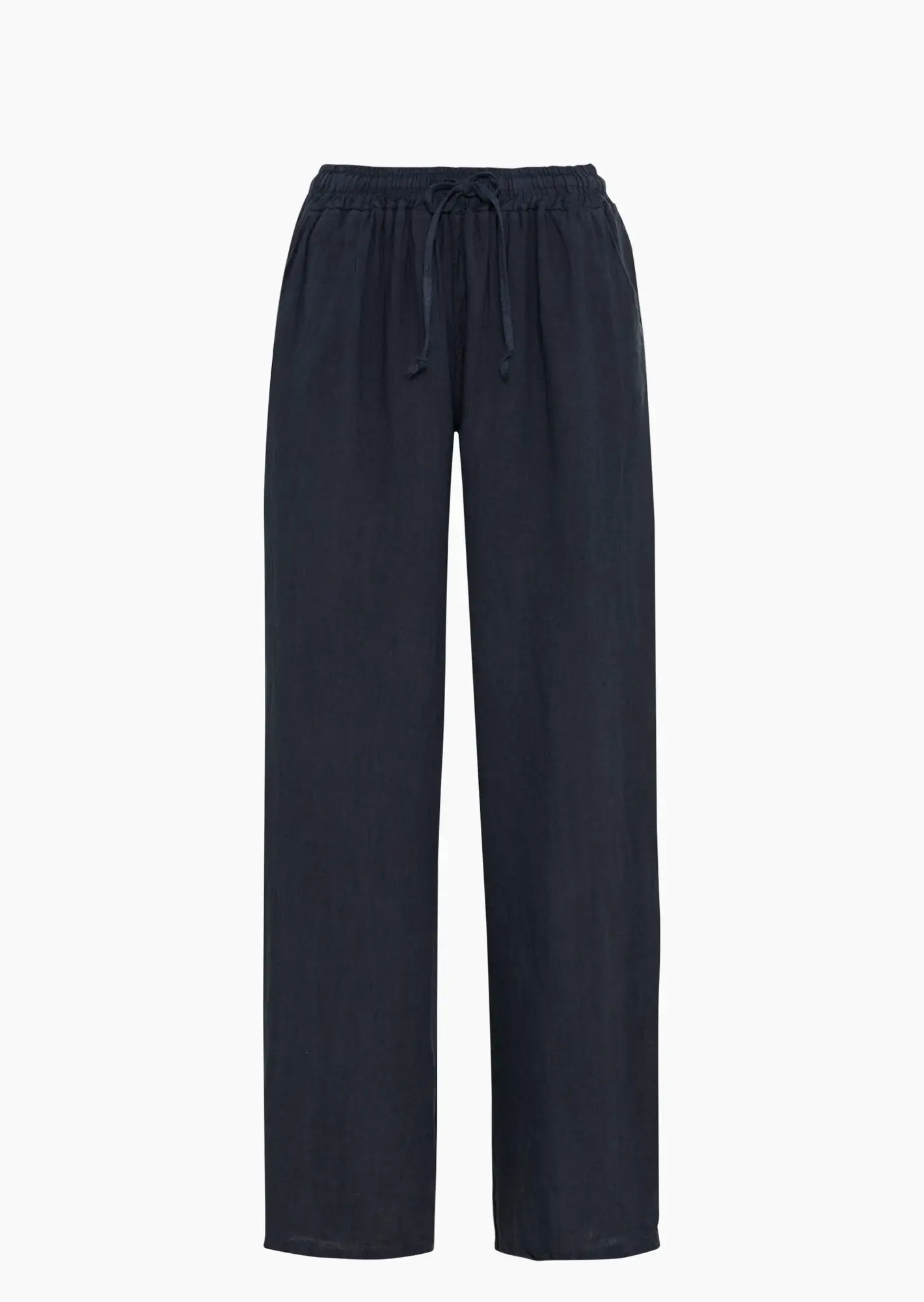 Wide Leg Leinenhose, navy