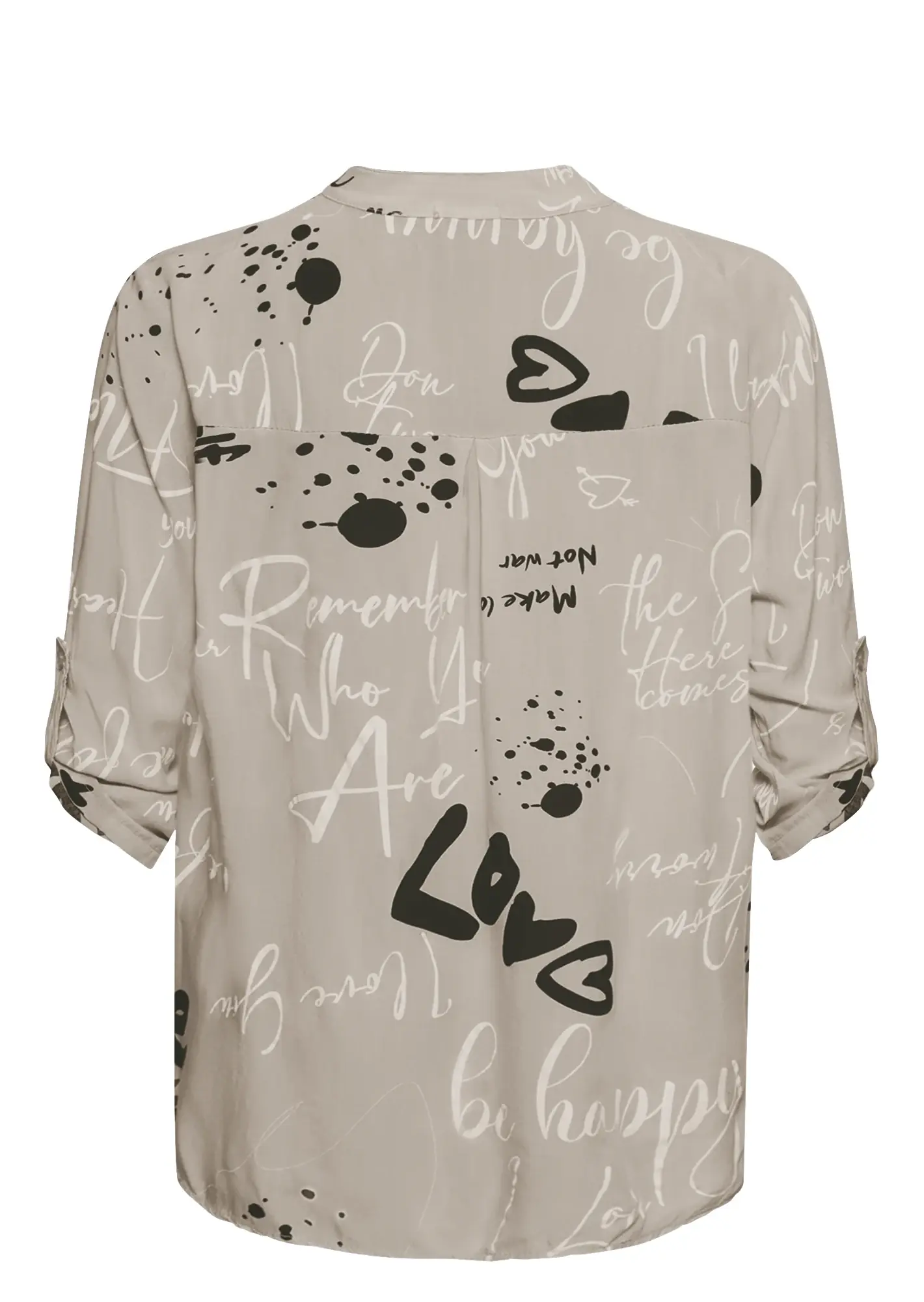 Bluse im Alloverprint, crema