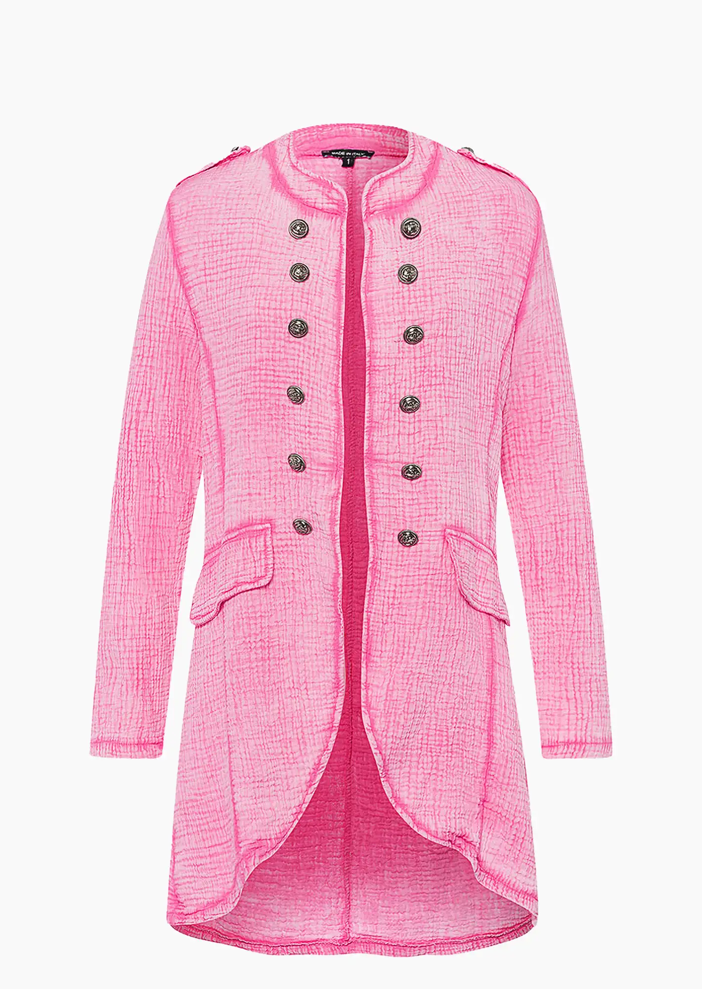 Musselin-Blazer, pink fluro