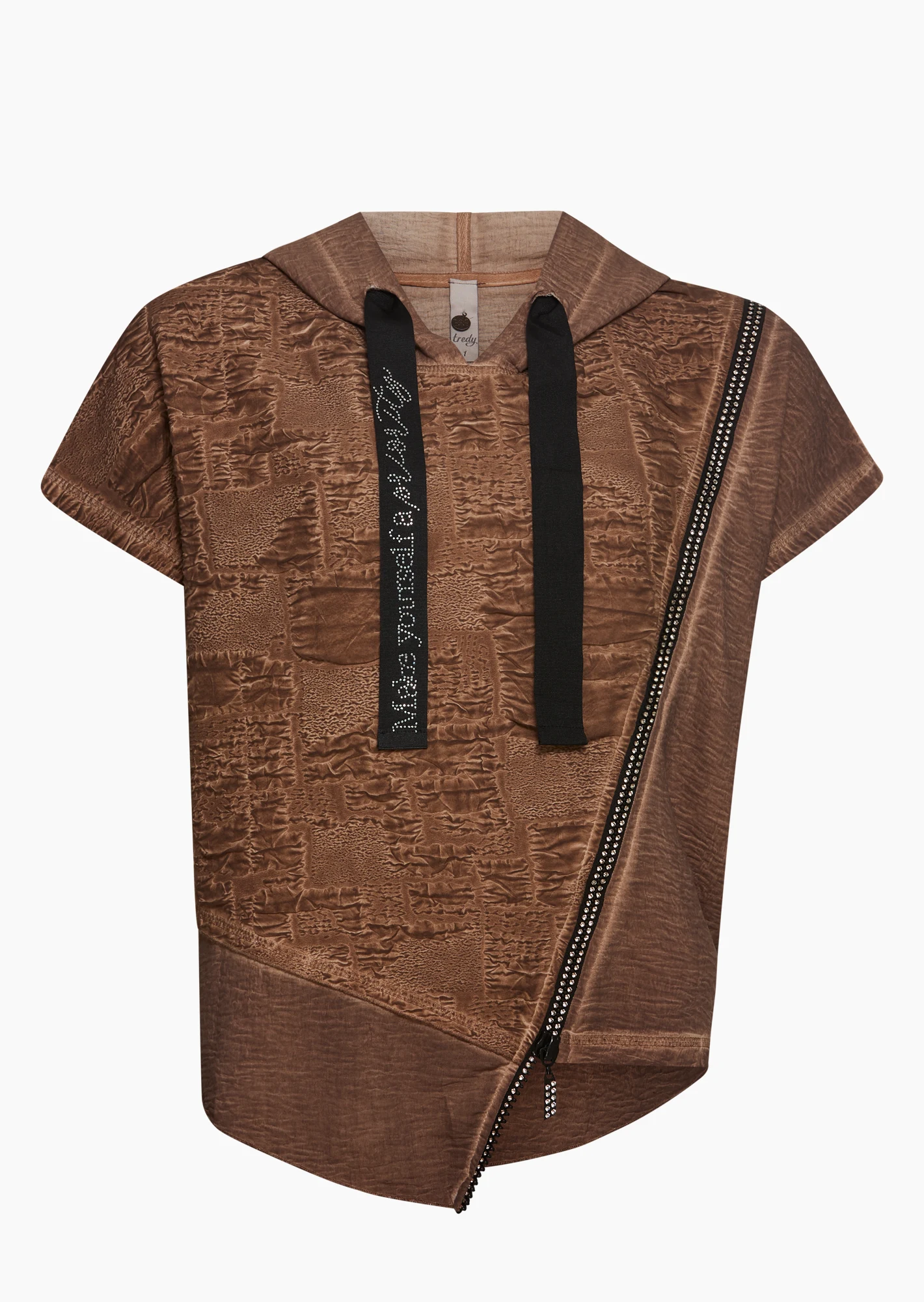 Blusenshirt mit Struktur, cappuccino