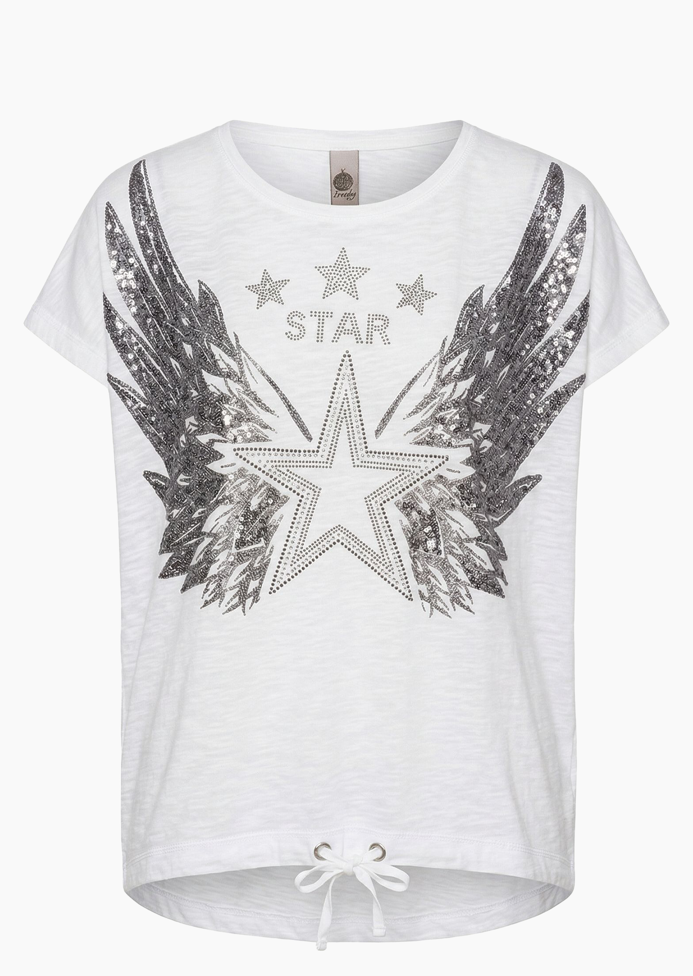Shirt mit Ziersteinen, weiß