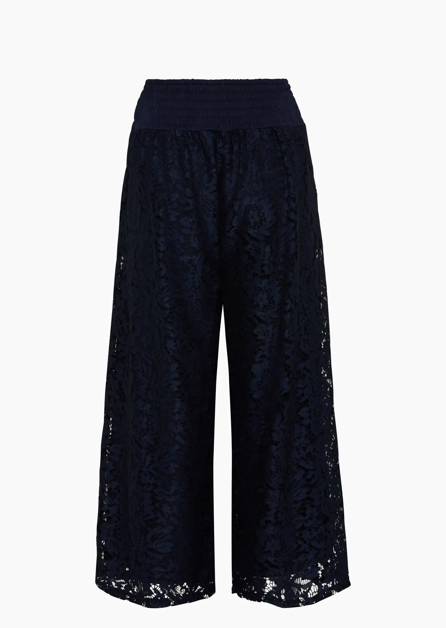 Wide Leg Spitzenhose, navy