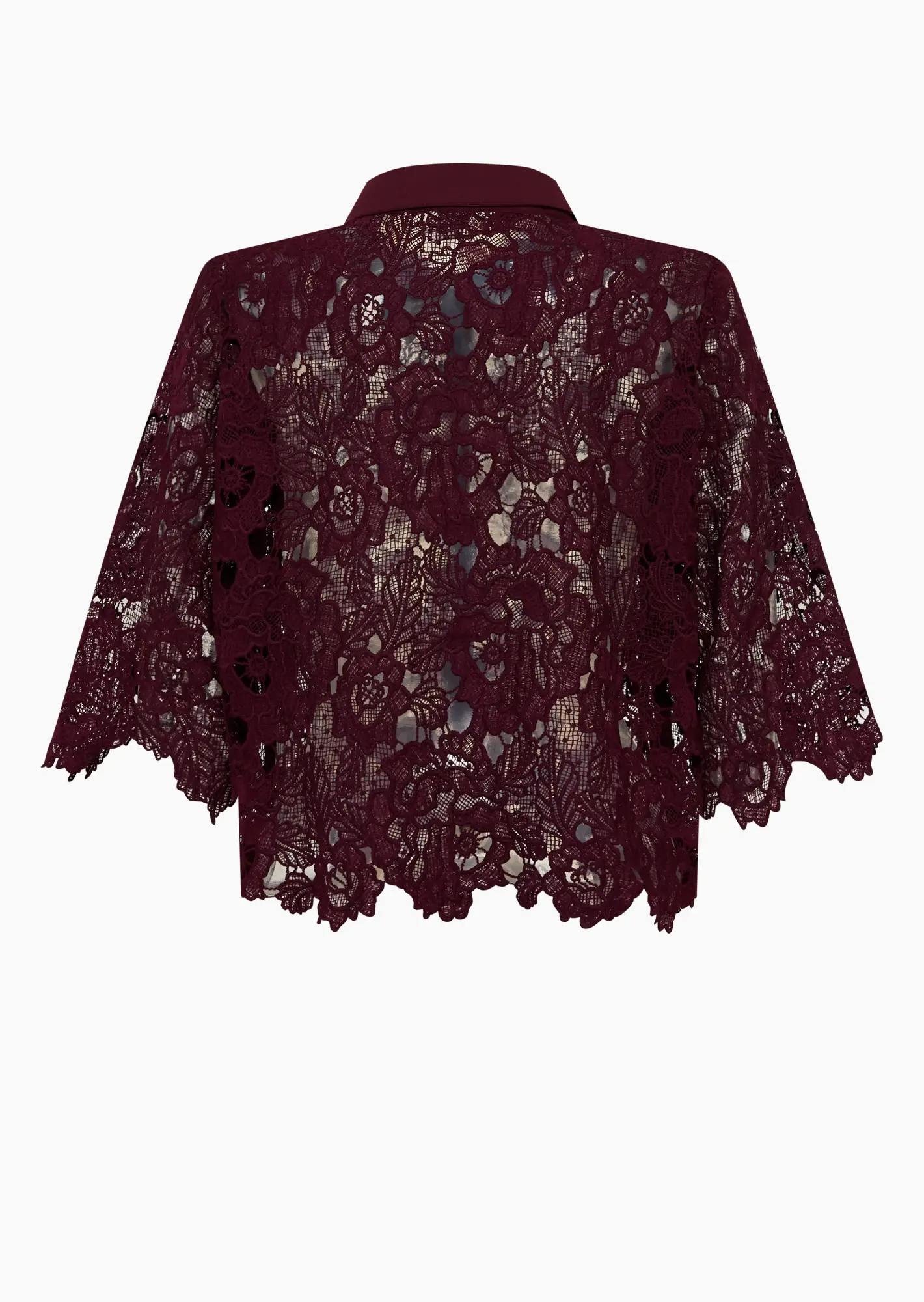 Bluse im Alloverspitzendesign, plum