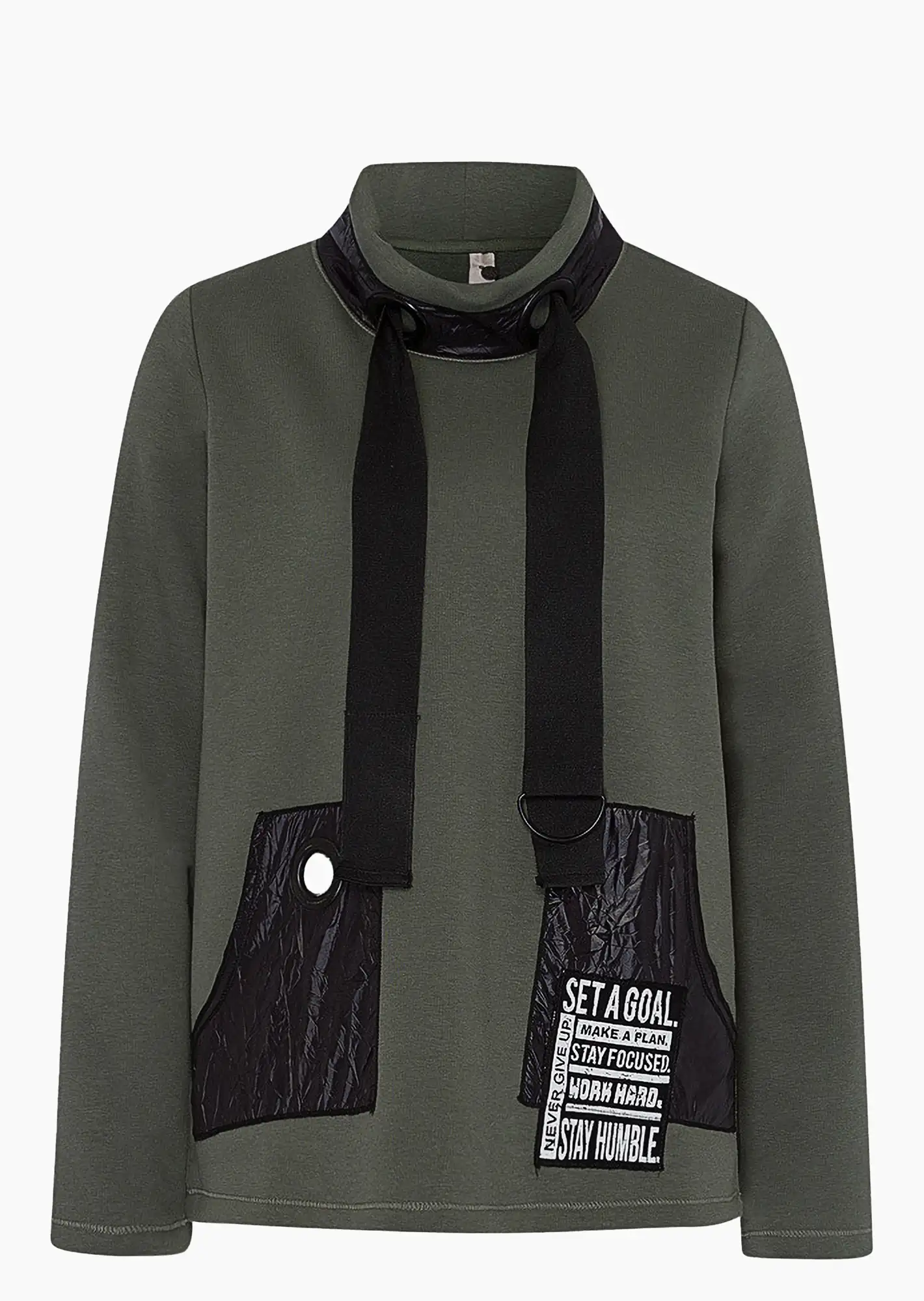 Sweatpullover 'Set a goal', oliv