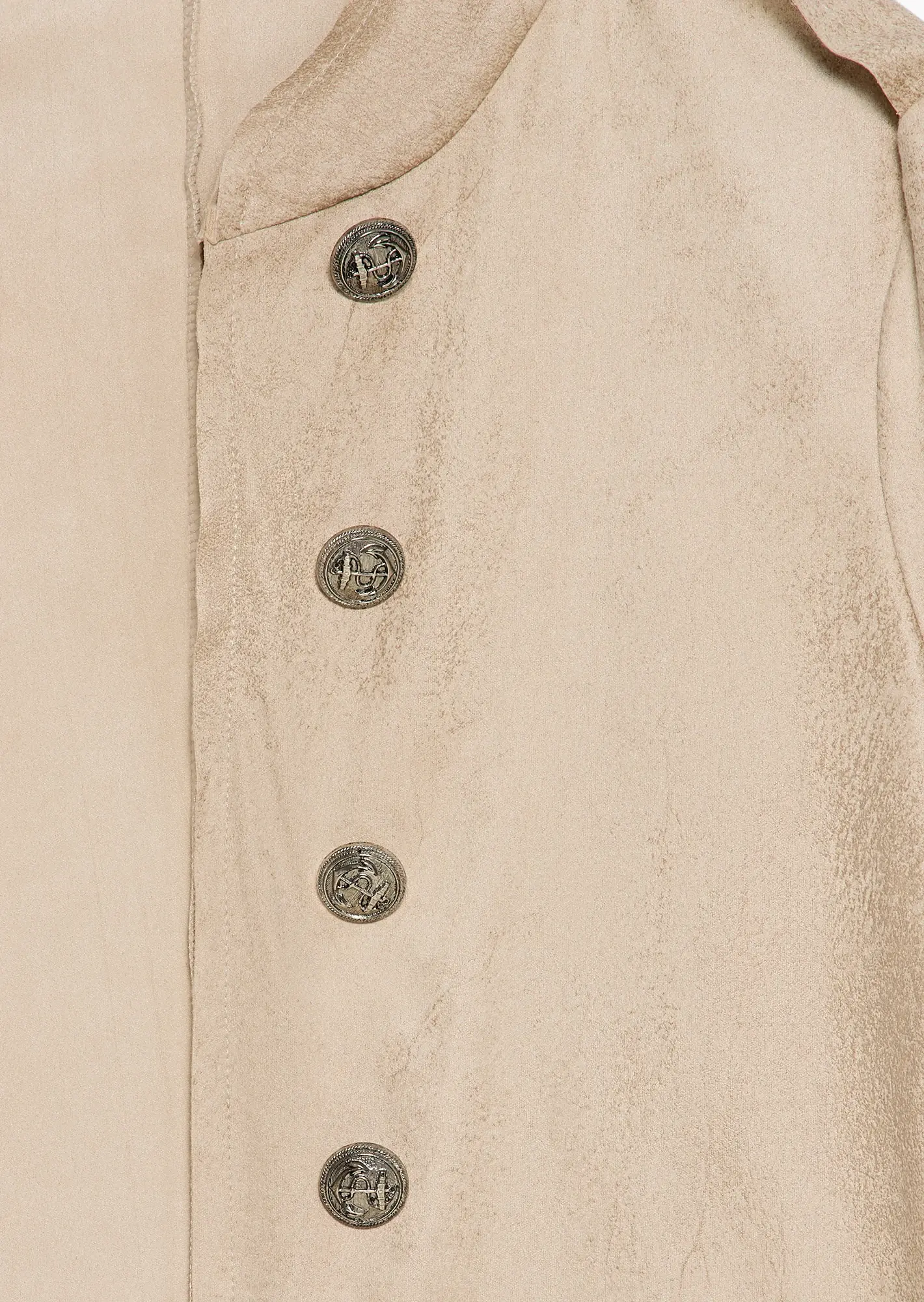Military-Blazer in Leder-Optik, crema