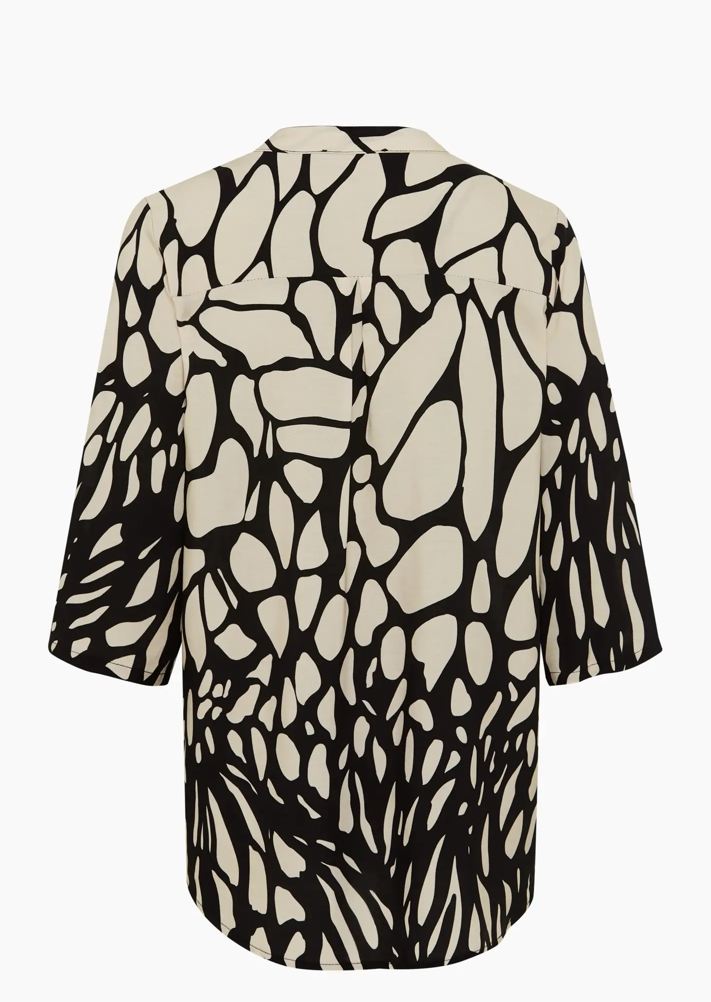 Bluse mit stylischem Print, schwarz-crema