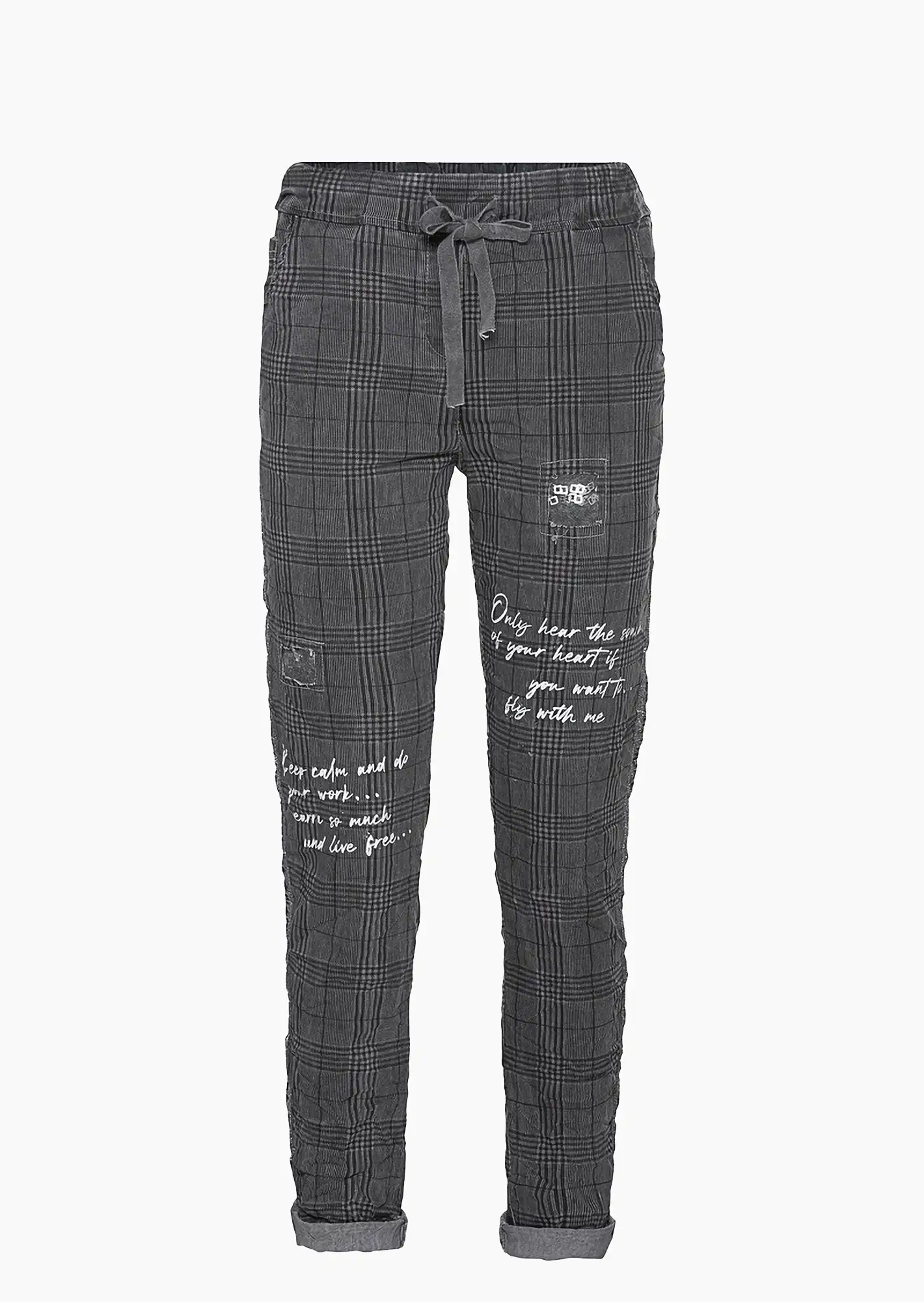 COSY Hose im Alloverprint 72cm, grau
