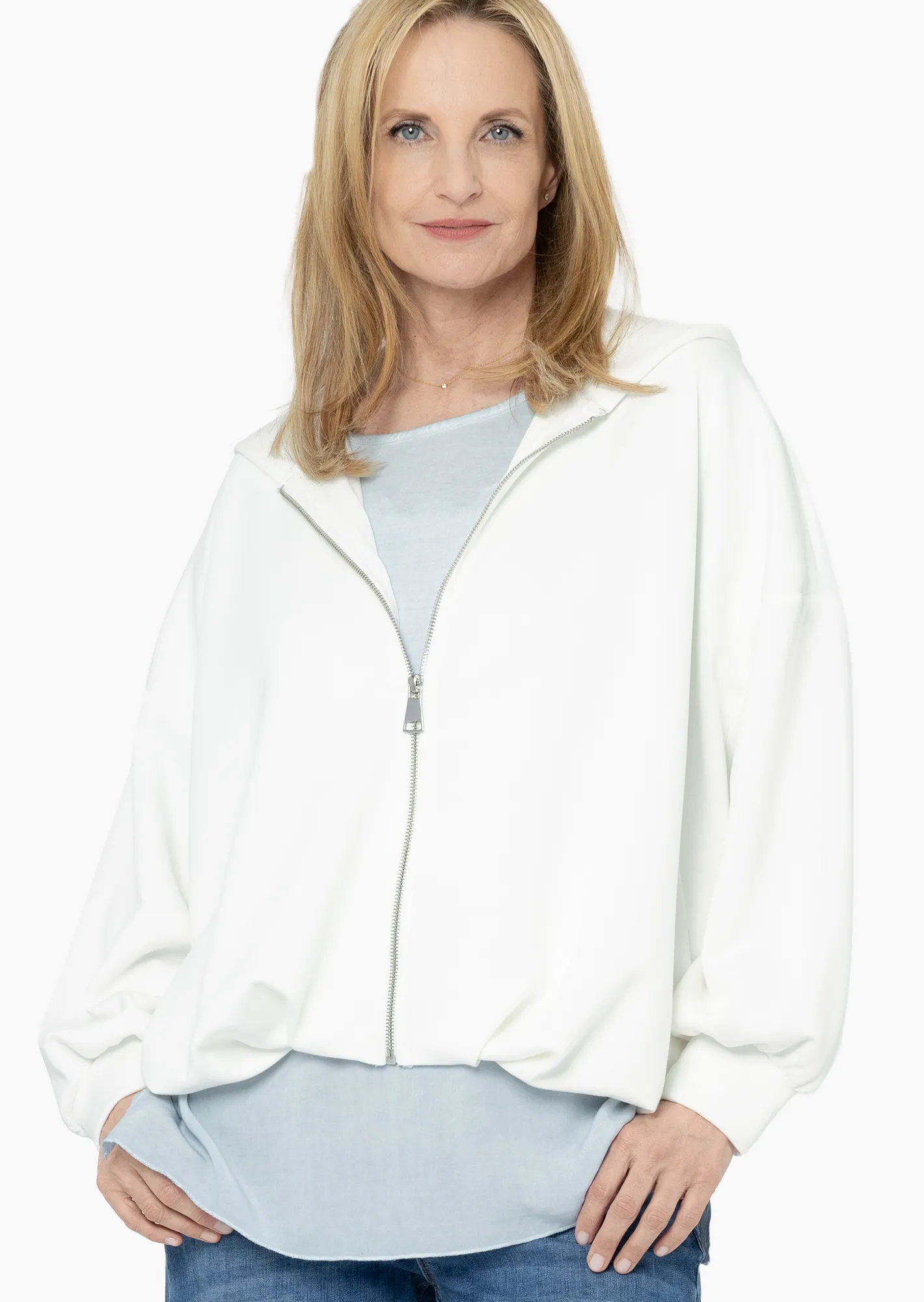 oversized Jacke mit Ballonsaum, offwhite