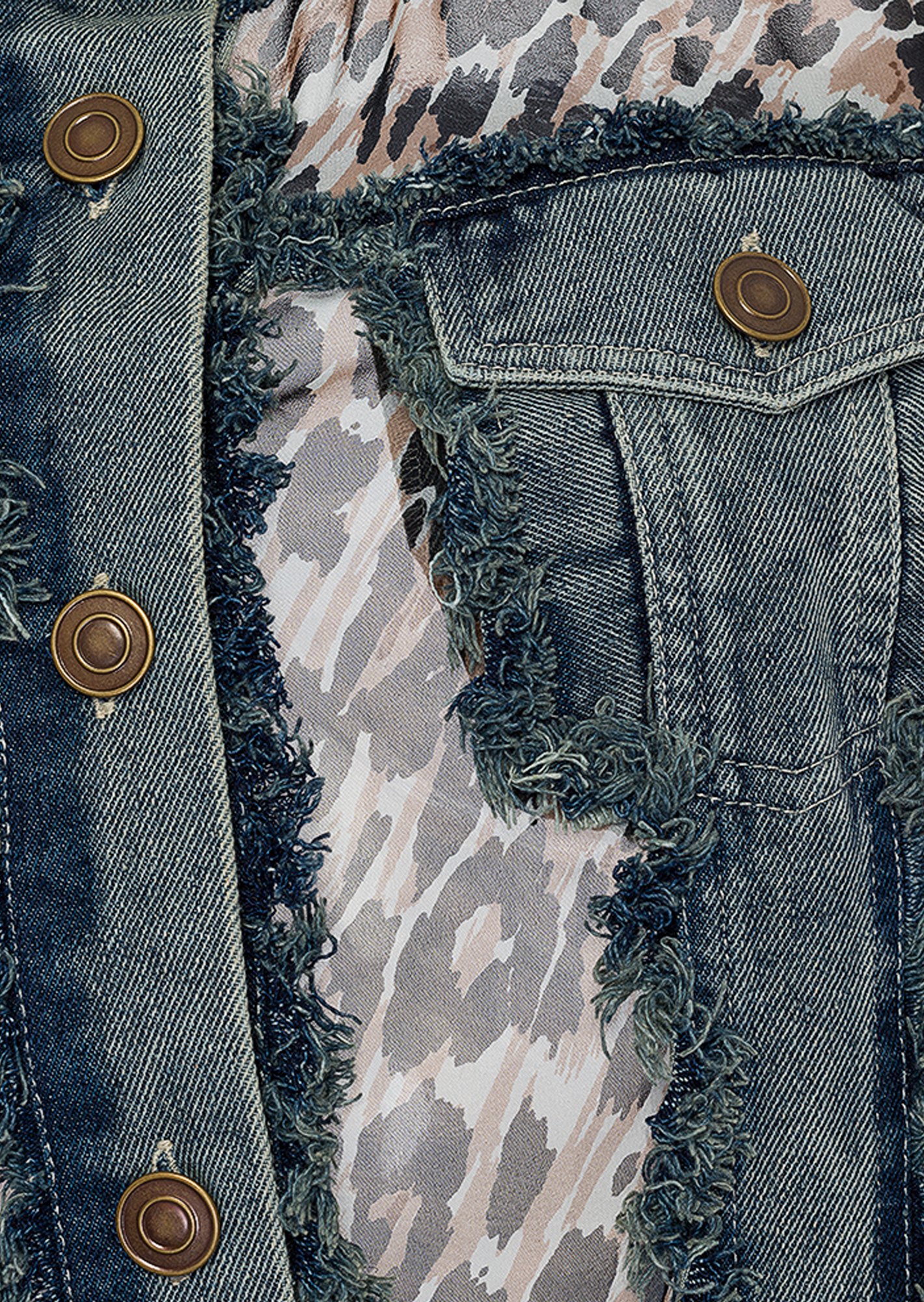 Jeansjacke kombiniert mit Leodesign, blue denim