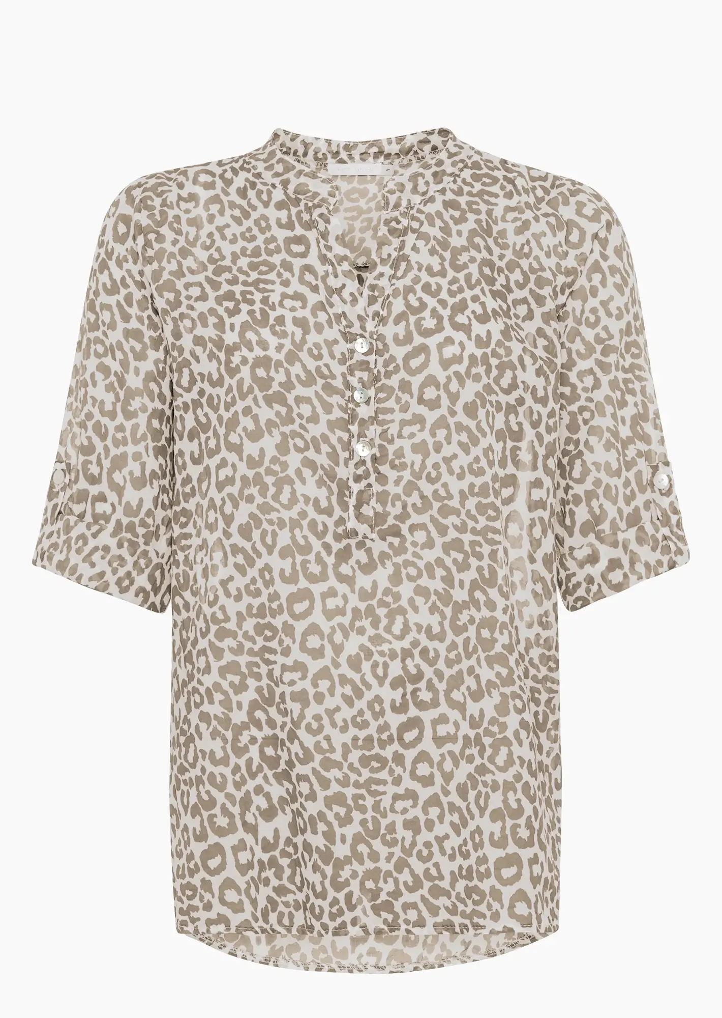lockere Bluse im Alloverleolook, crema