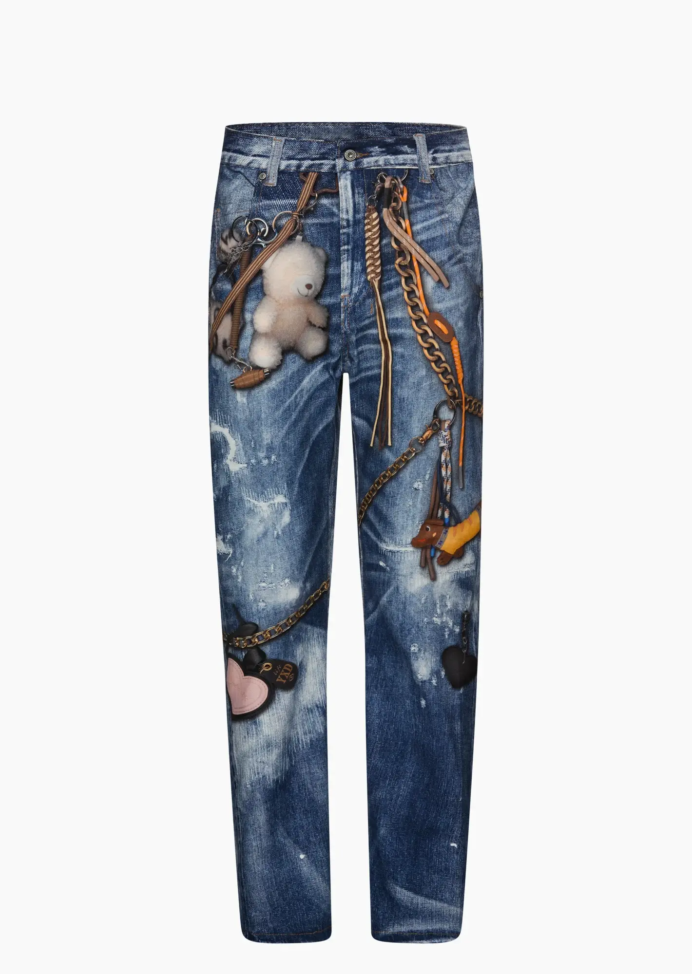 Jeans mit Alloverprint, blue denim