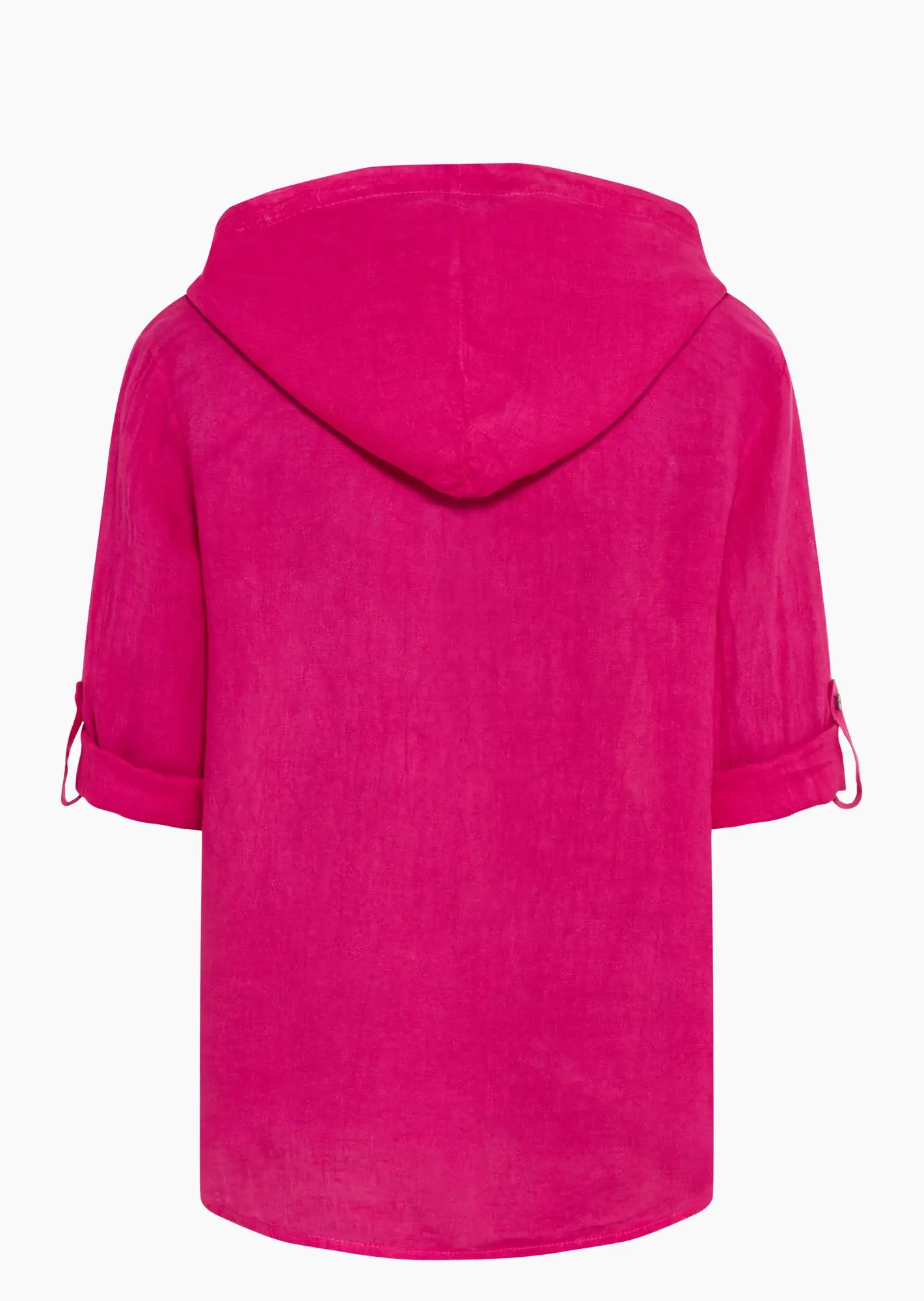 Leinenbluse mit Kapuze, pink