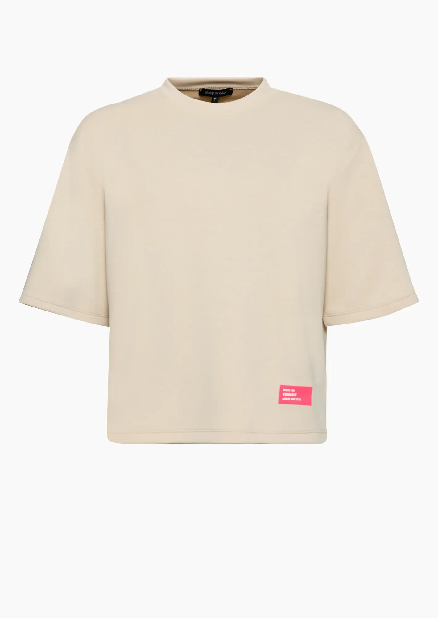 Sweatpullover mit Halbarm, crema