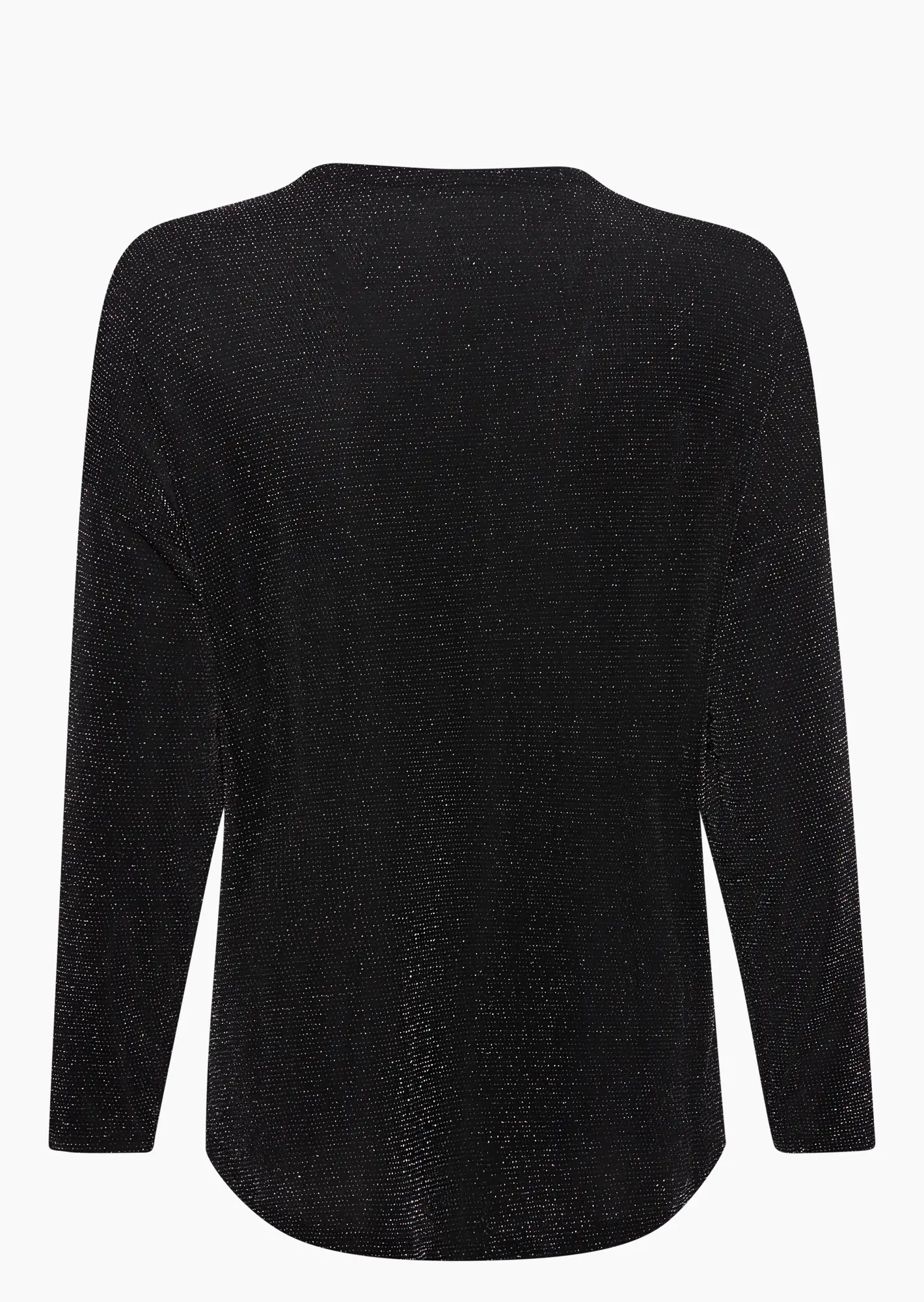 glitzerndes Langarmshirt, schwarz