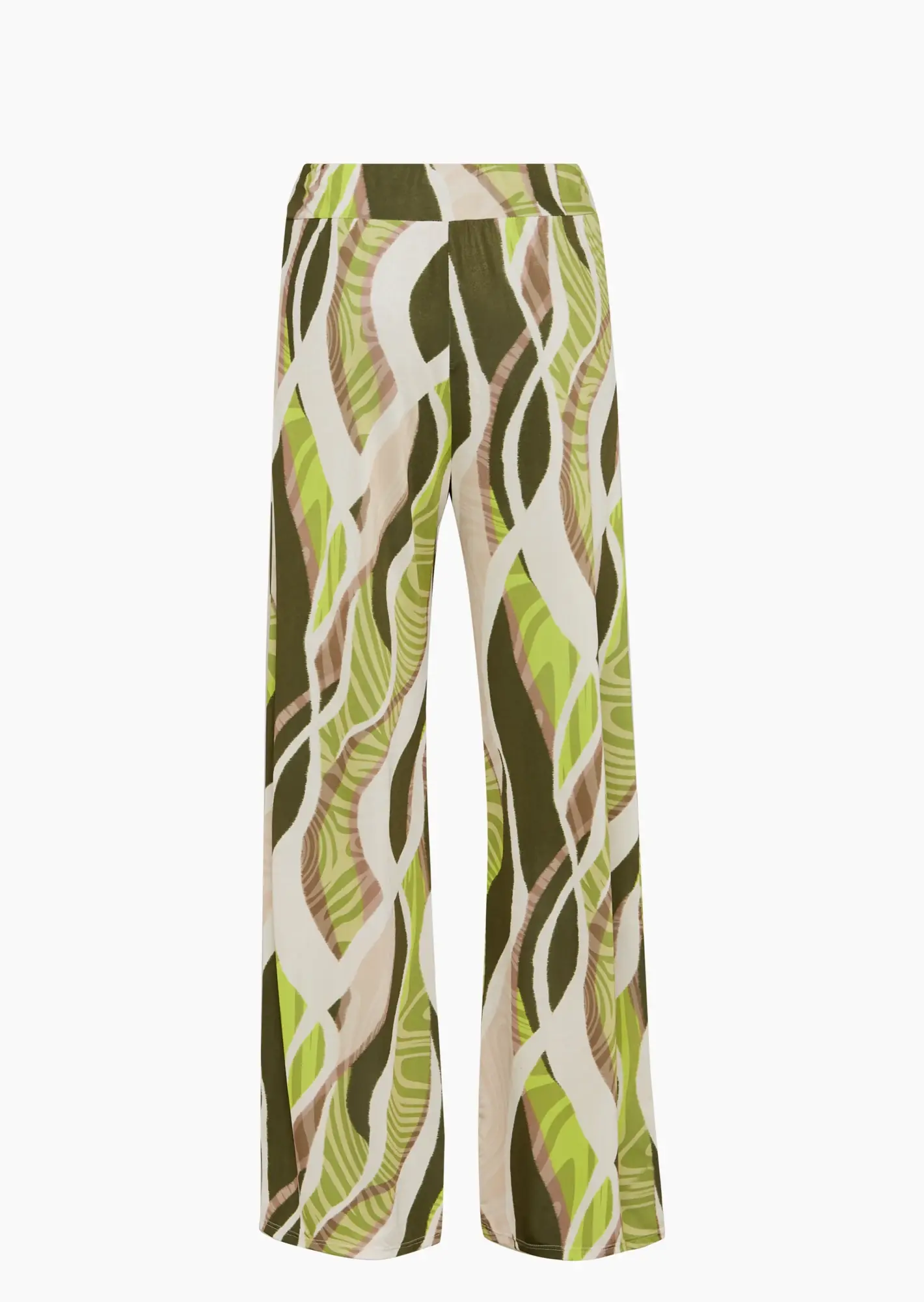 Wide Leg Hose gemustert, pistazie