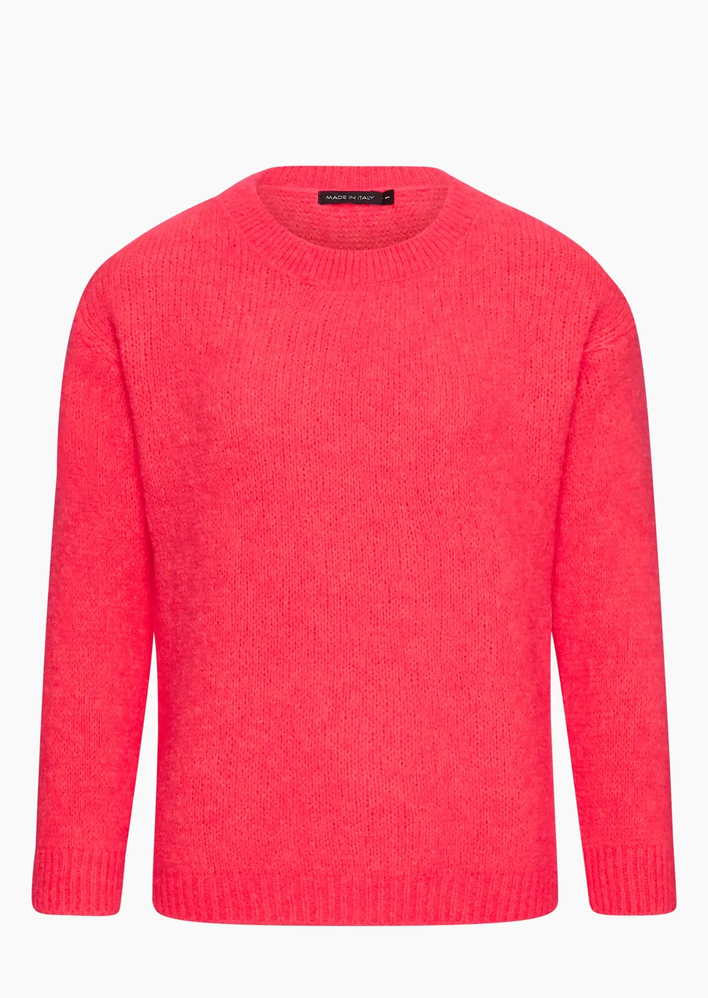kuscheliger Strickpullover, neon lobster