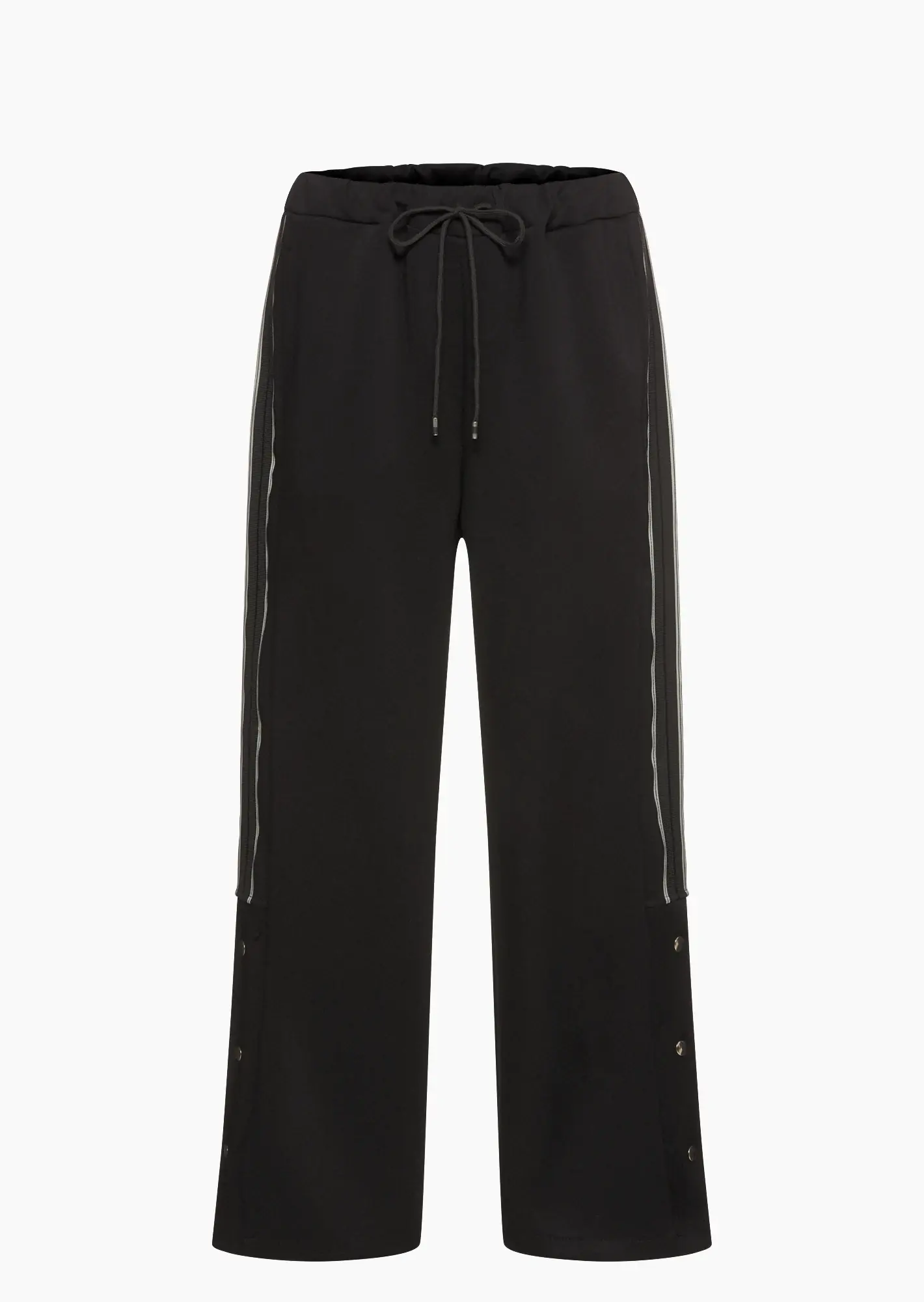 Hose Wide Leg mit Galonstreifen, schwarz