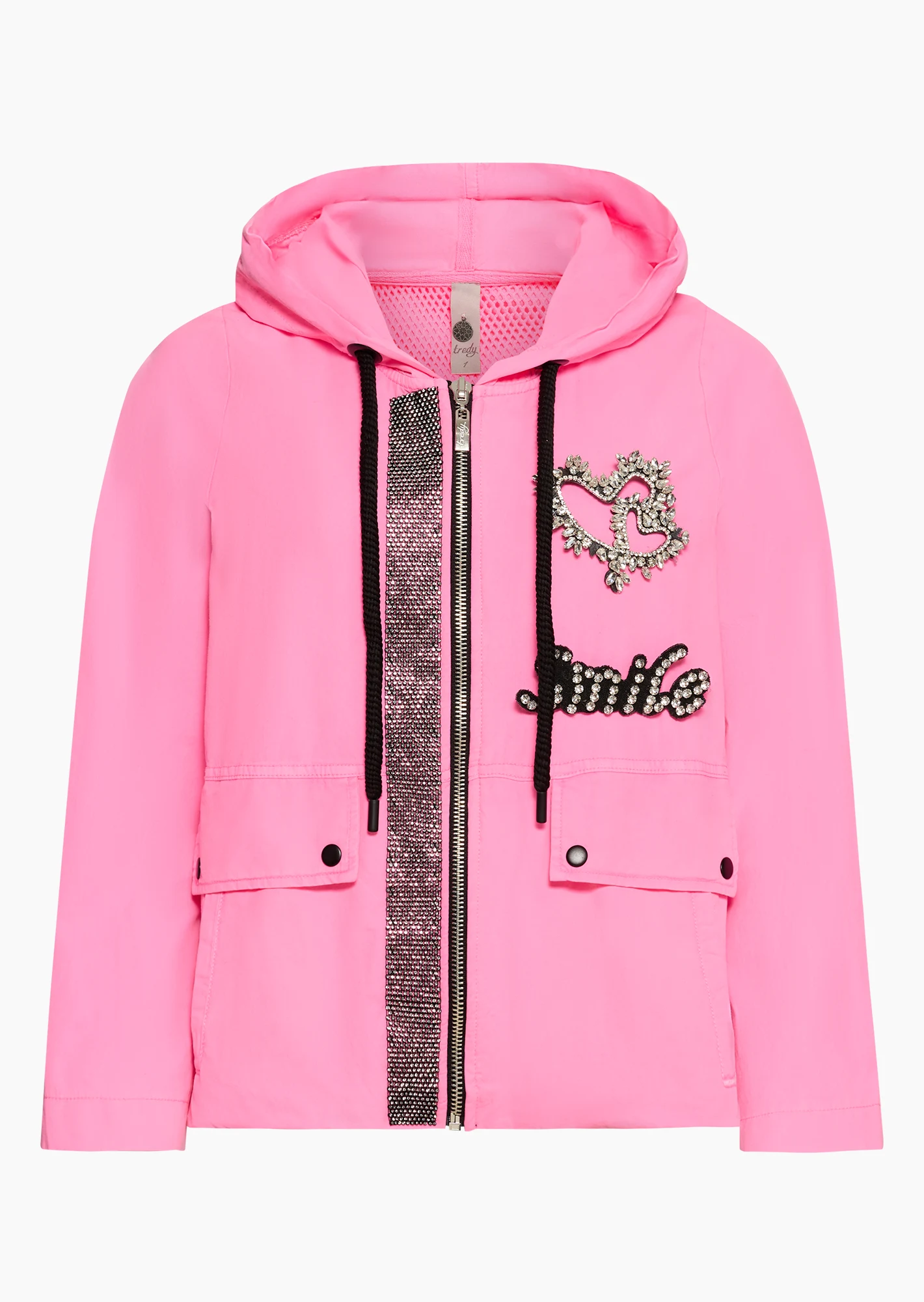 Jacke mit Glitzer, neonpink