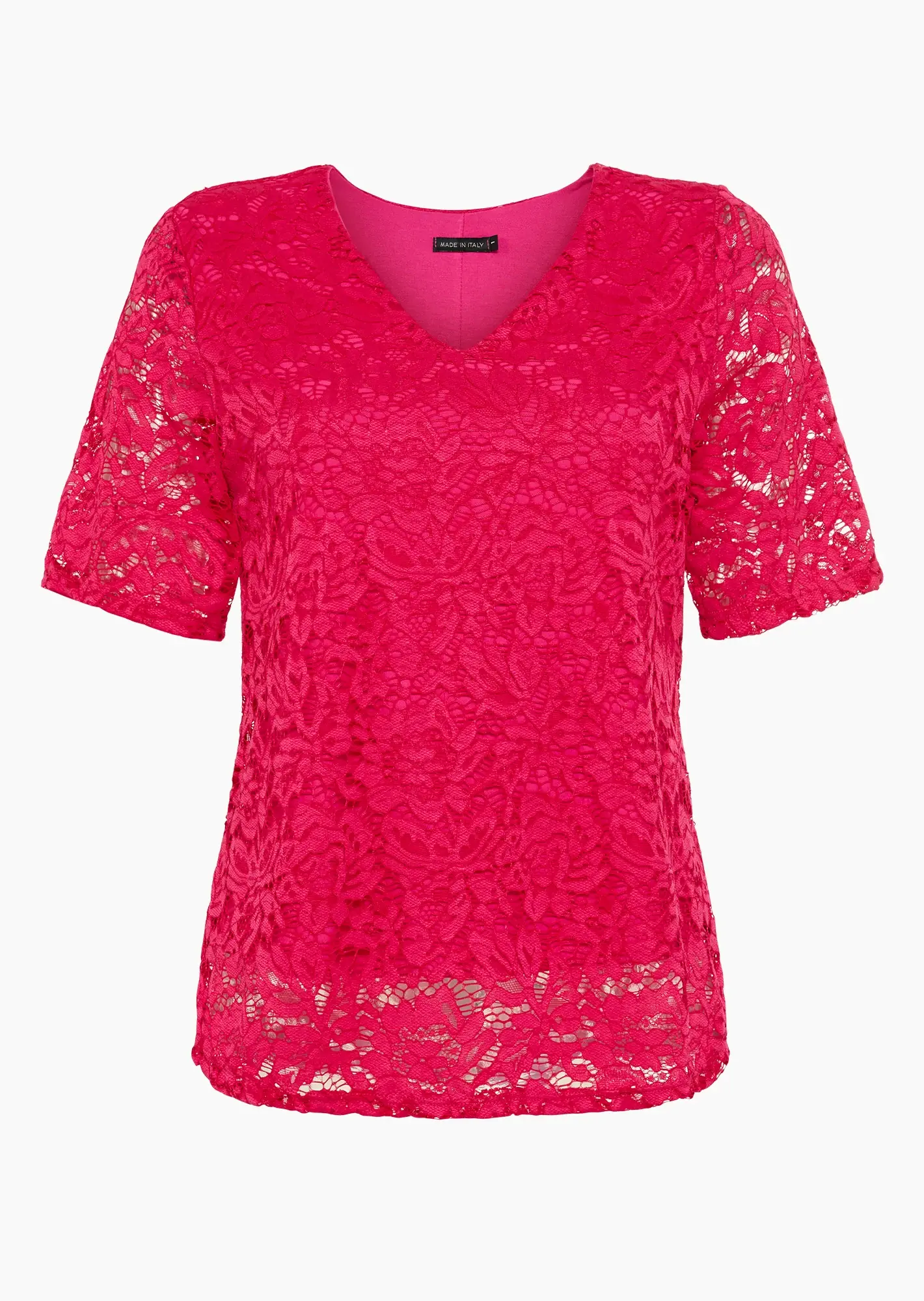 Shirt im Alloverspitzendesign, pink