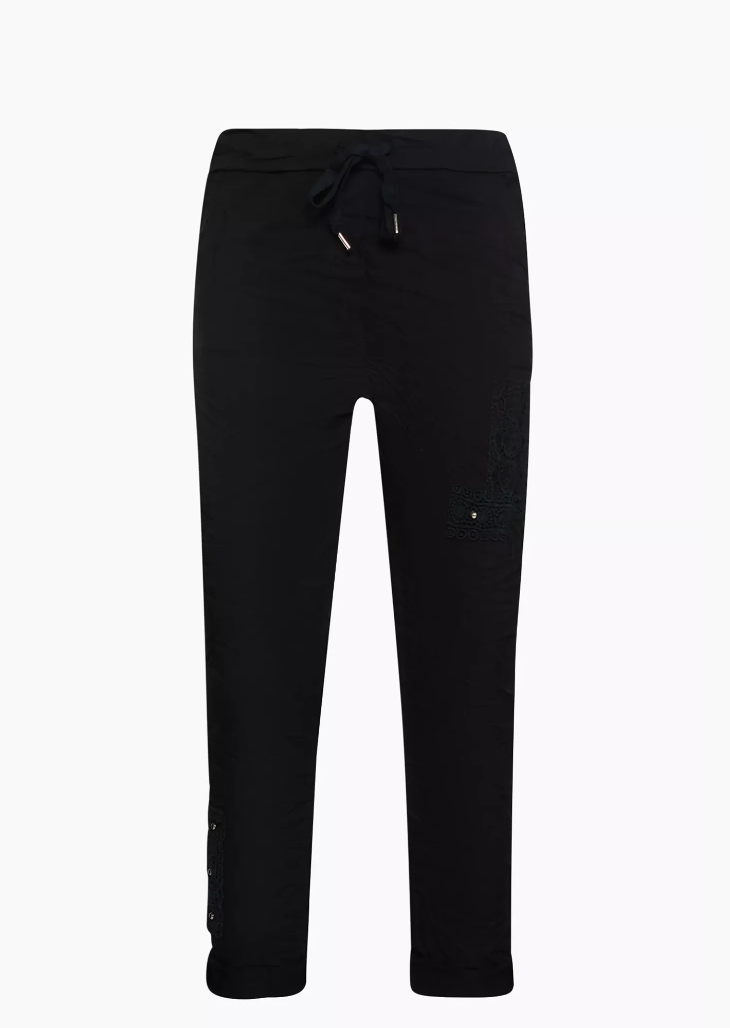 Joggpants mit Häkelpatches, navy