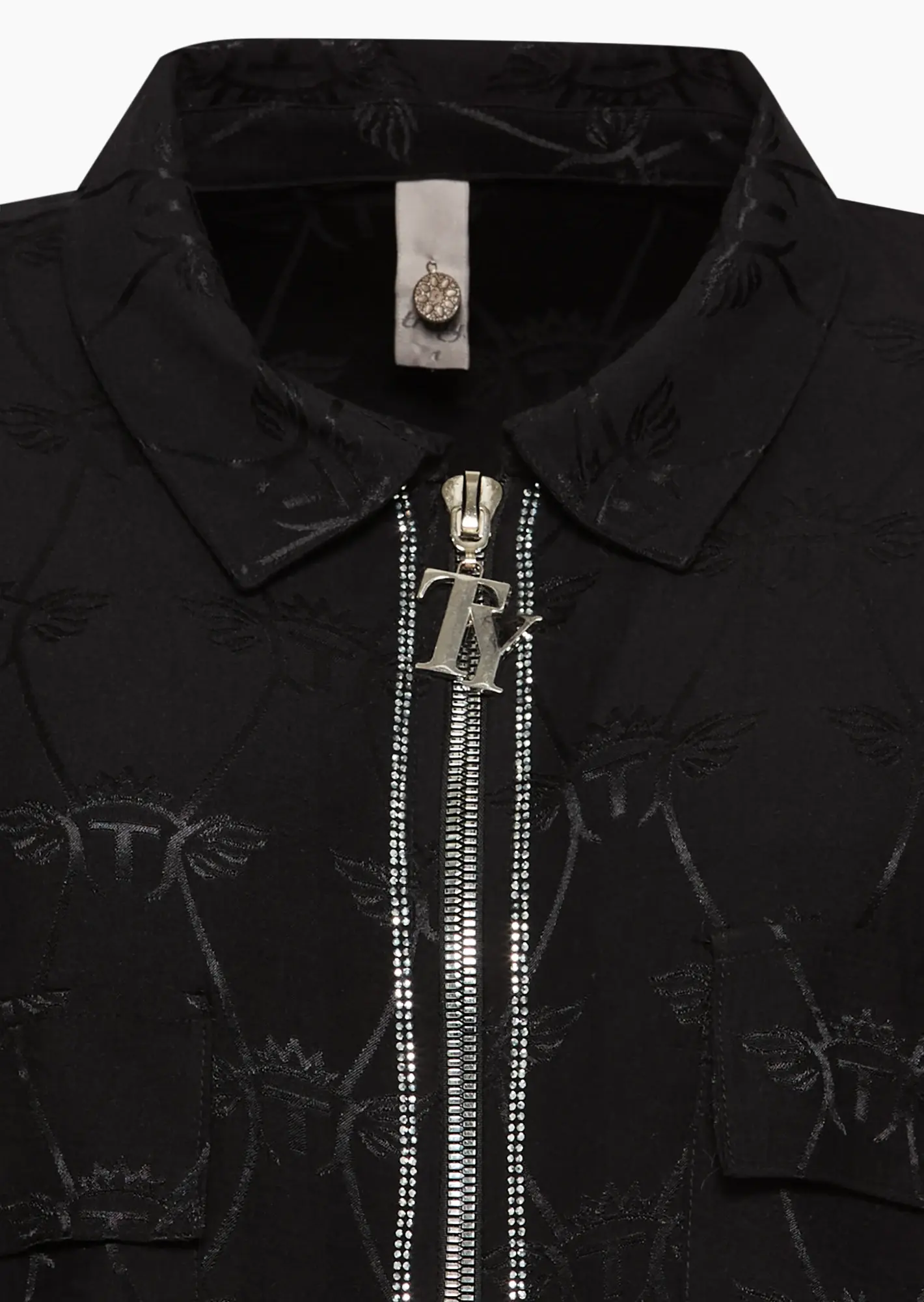 leichte Jacke  mit Ziersteinen, schwarz