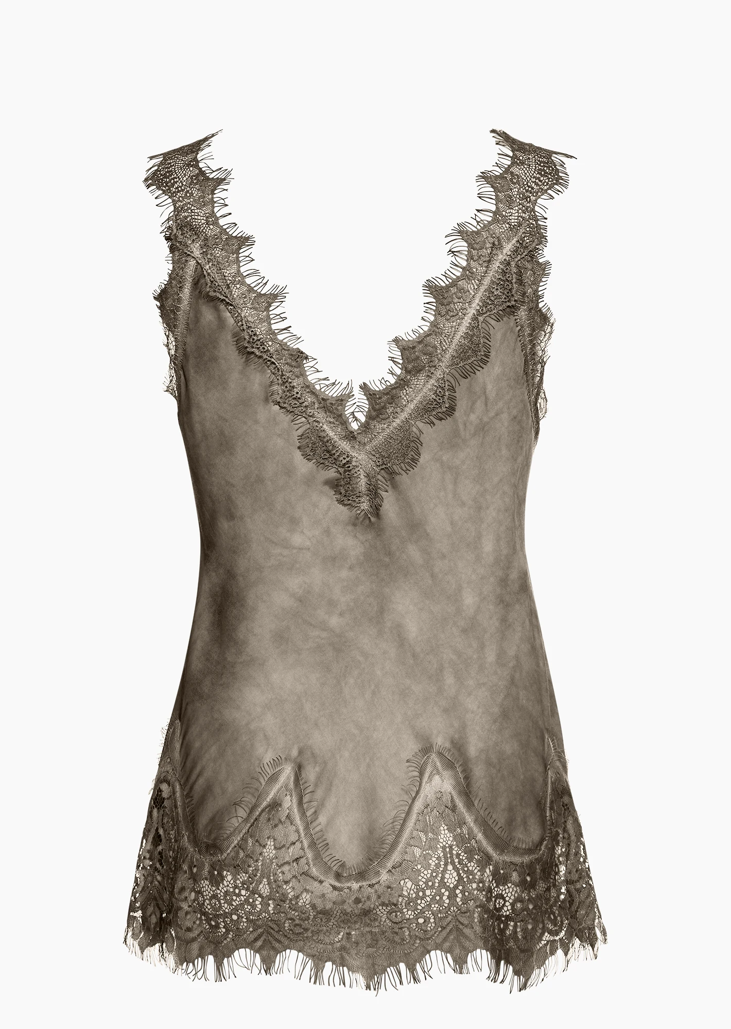 Top aus Viskose-Satin, fango
