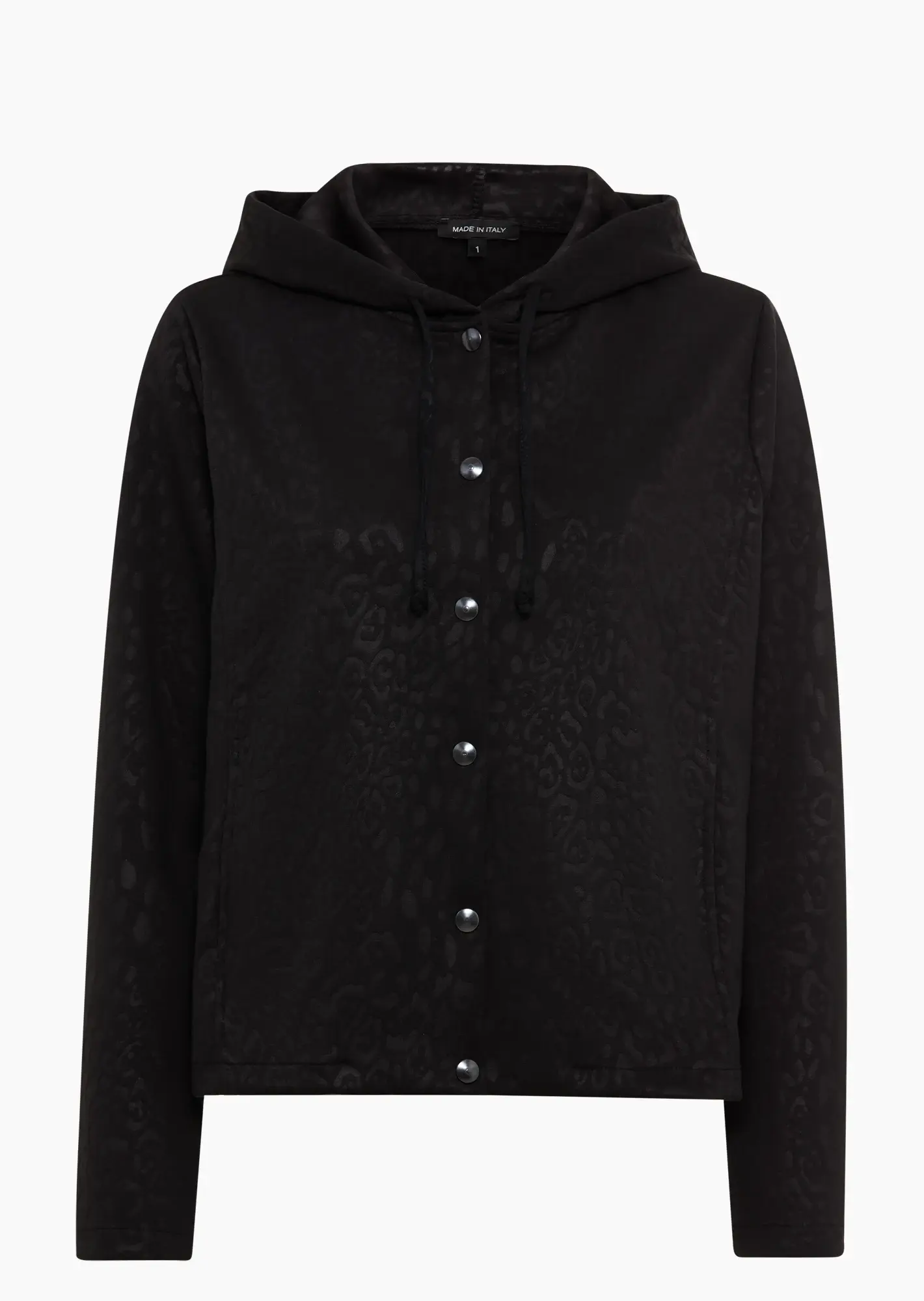 Sweatjacke mit Leoprägung, schwarz