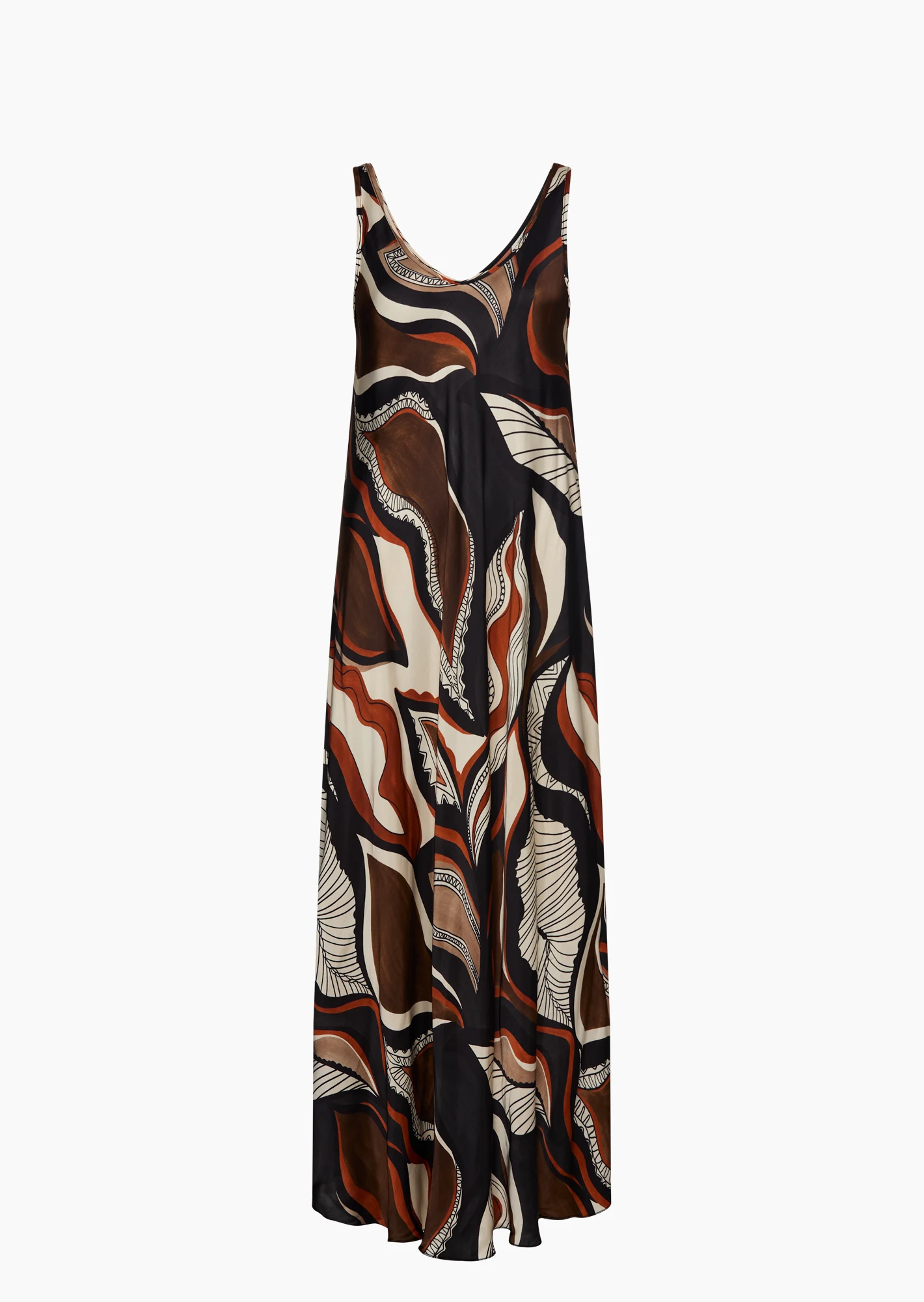 Kleid aus Viskose-Satin, mocca
