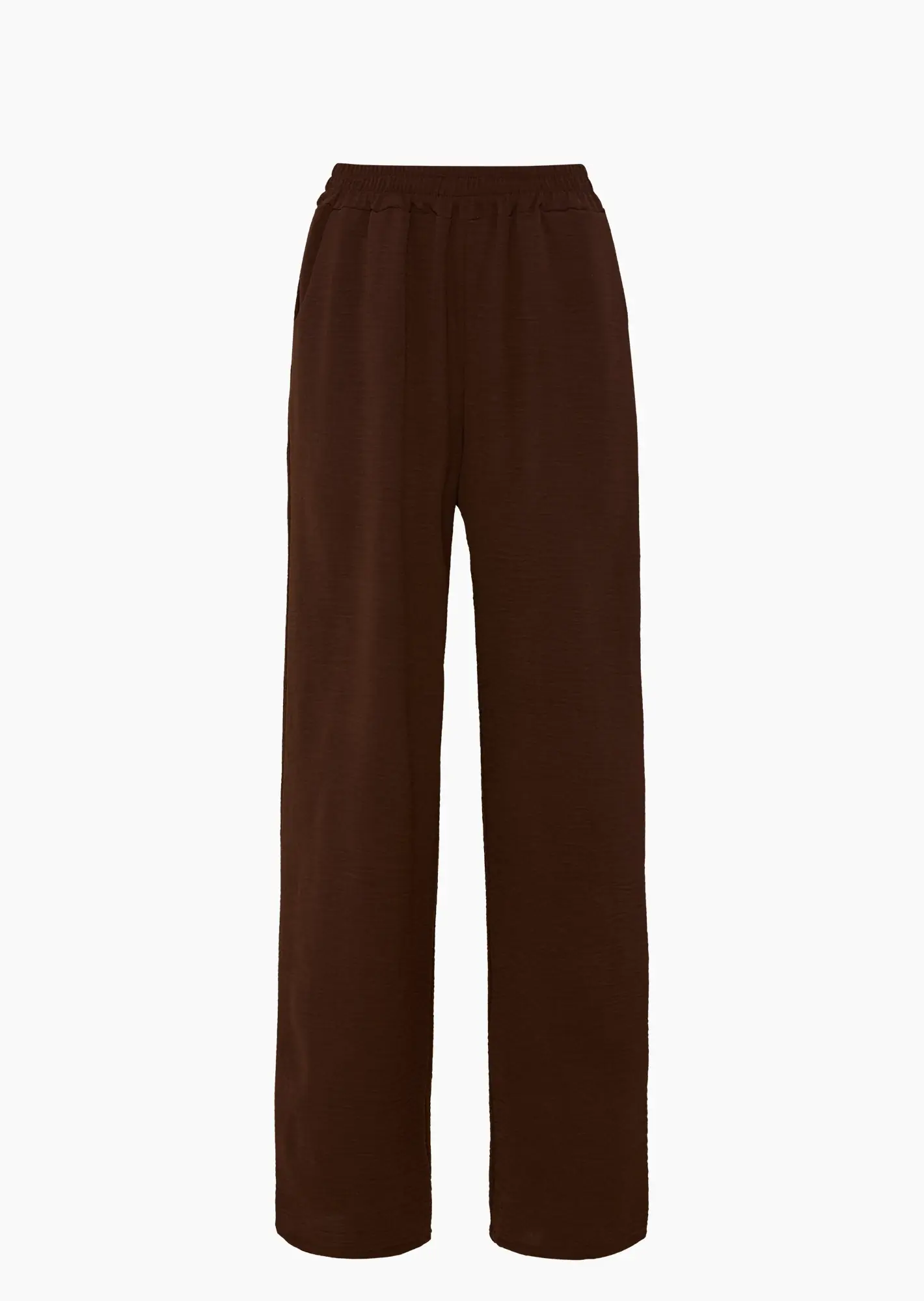 leichte Wide Leg Hose, schoko