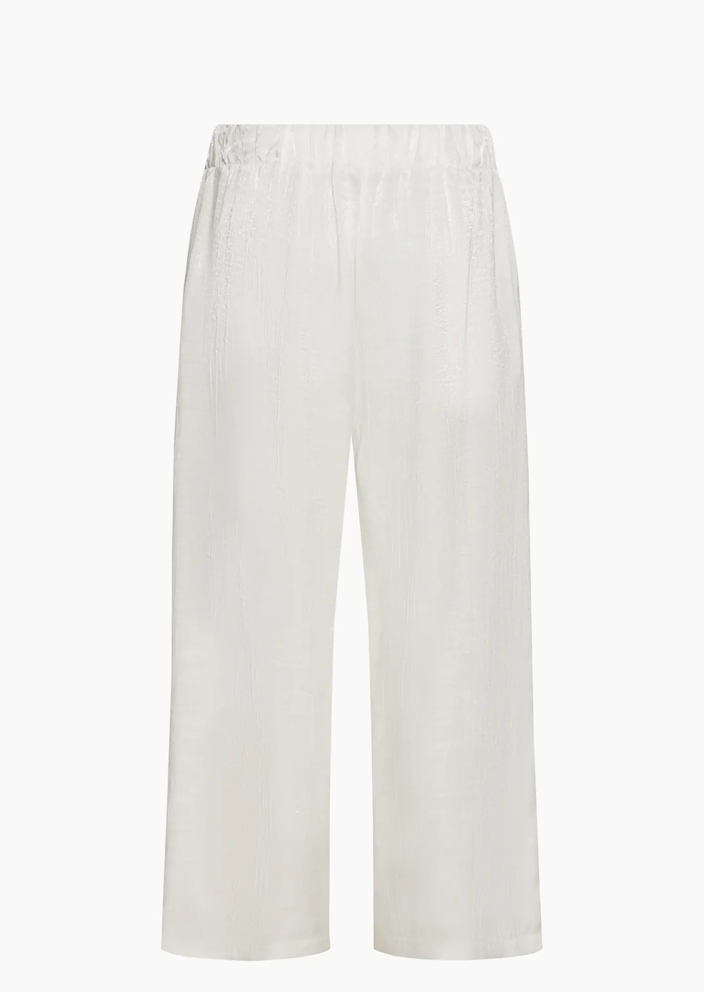 schimmernde Wide Leg Hose, offwhite