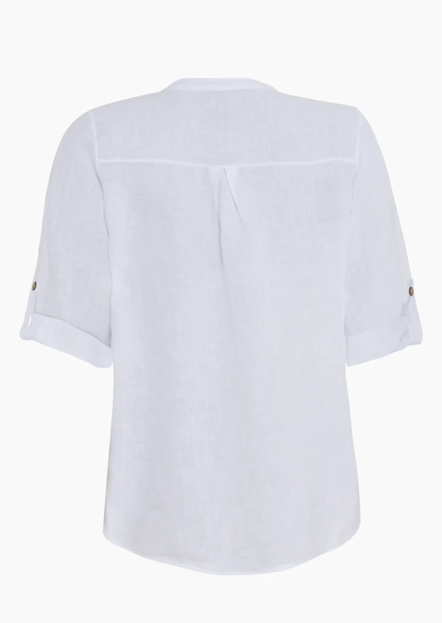 Leinenbluse mit Stickerei, weiß