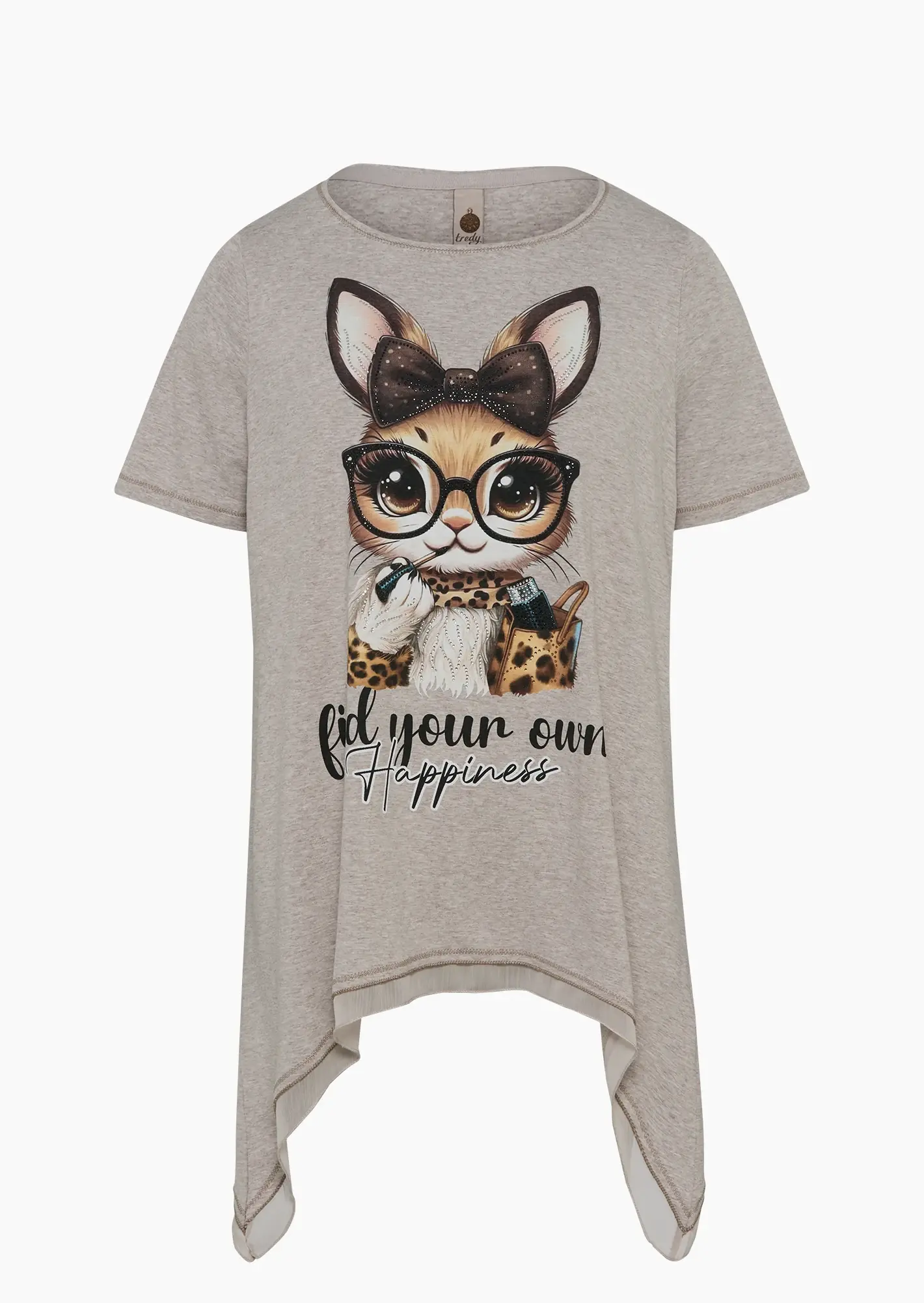 Shirt mit dekorativem Hasenprint, fango