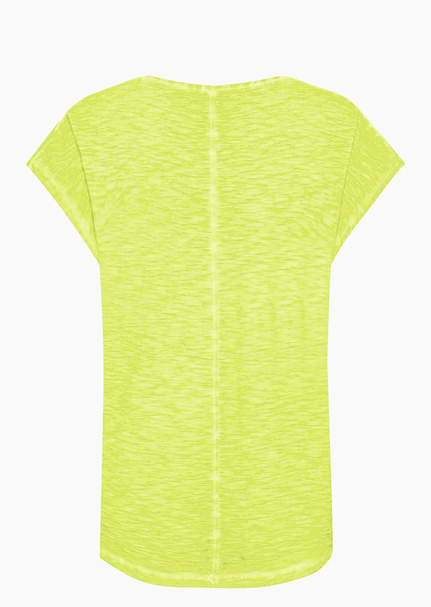 Shirt mit Statement & Ziersteinen, neongelb