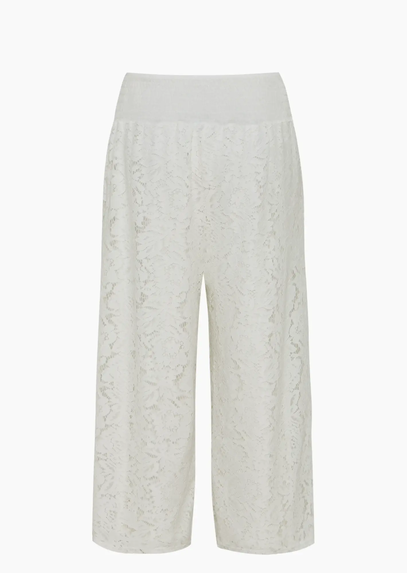 Wide Leg Spitzenhose, offwhite