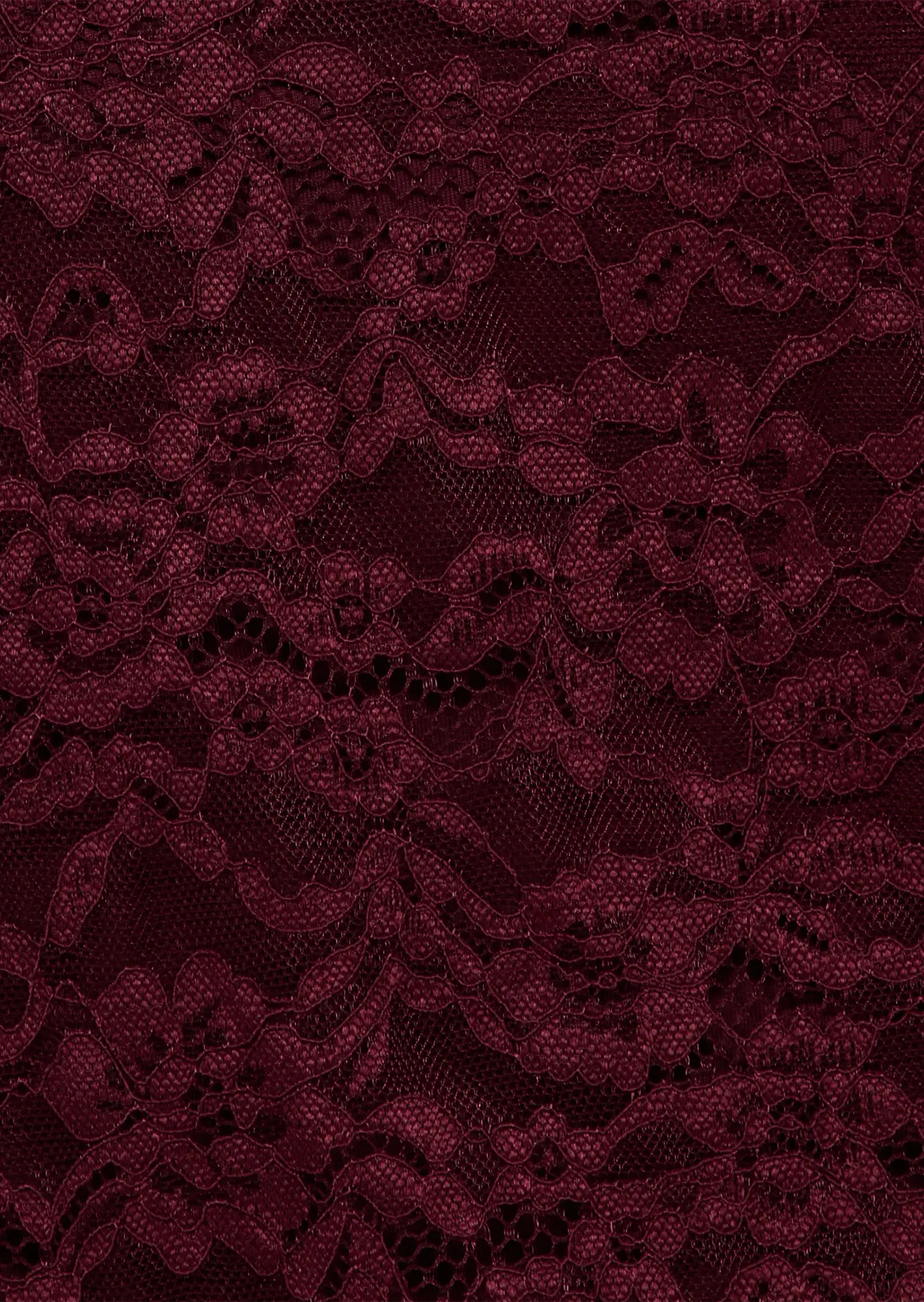 Langarmshirt mit Spitze, burgund