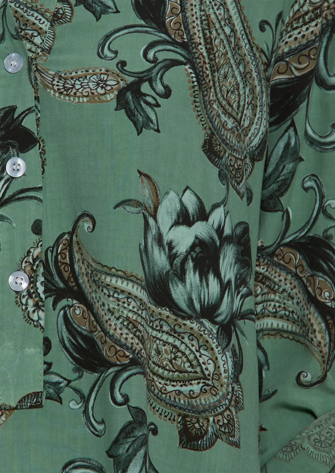 Bluse mit Mustern, misty green