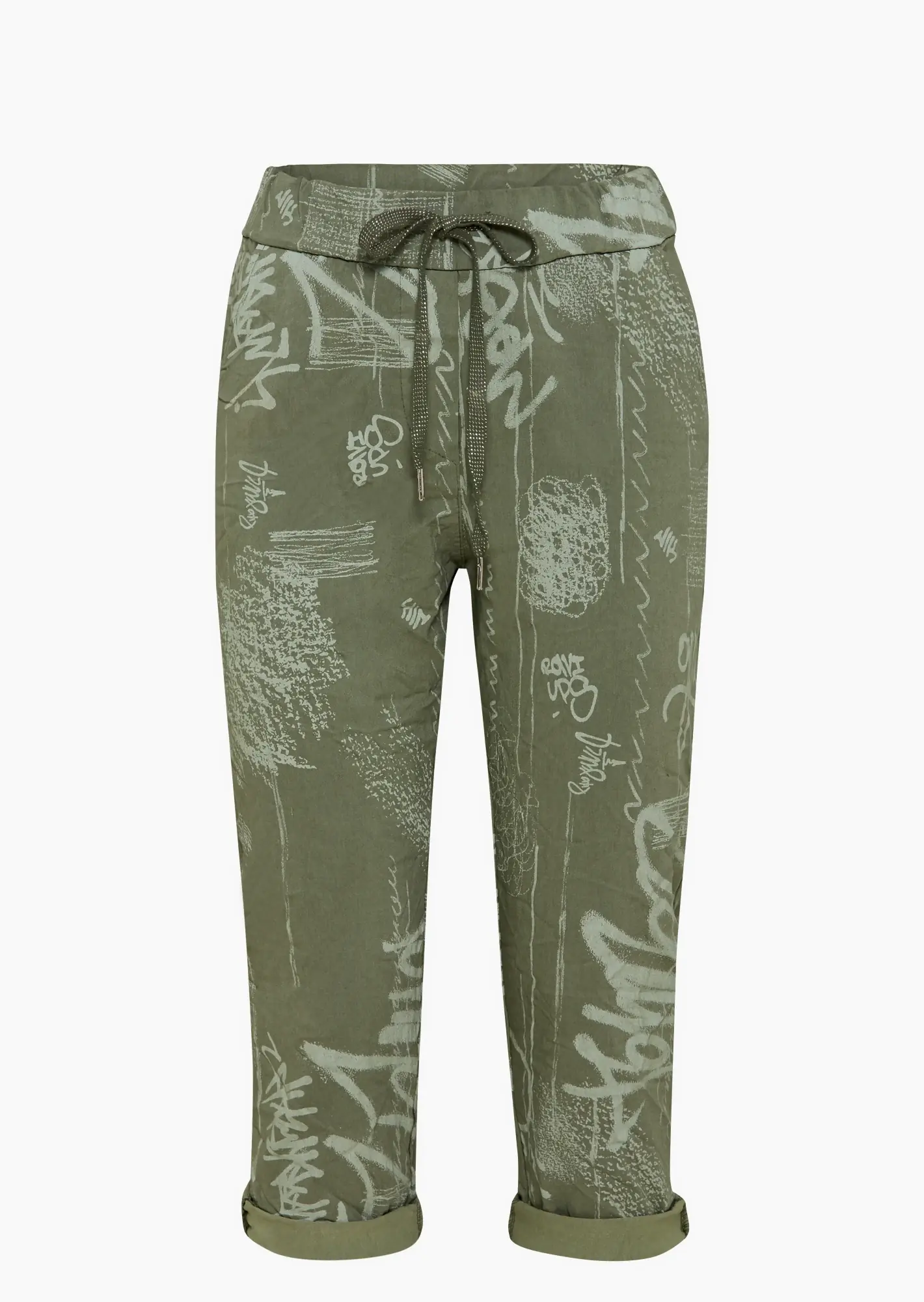 Capri-Joggpants mit Print, khaki