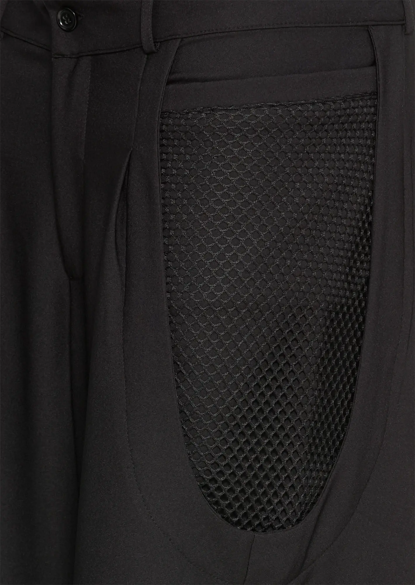 Wide Leg Hose mit Mesh, schwarz