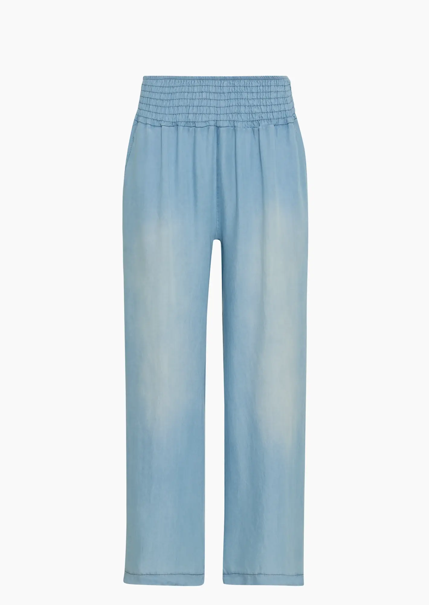 Wide Leg Hose mit gemütlichem Bund, bleached denim
