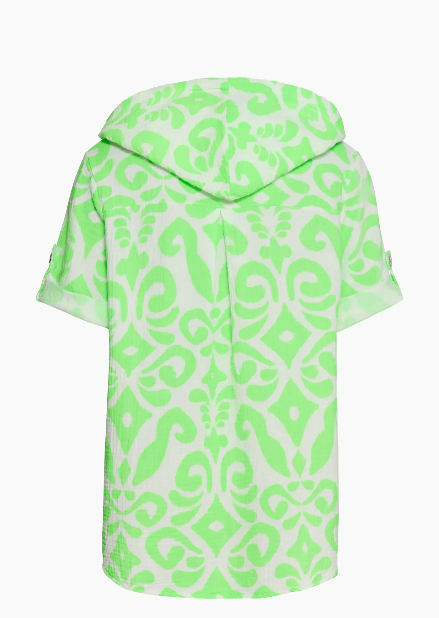 Musselinbluse mit Print, grün